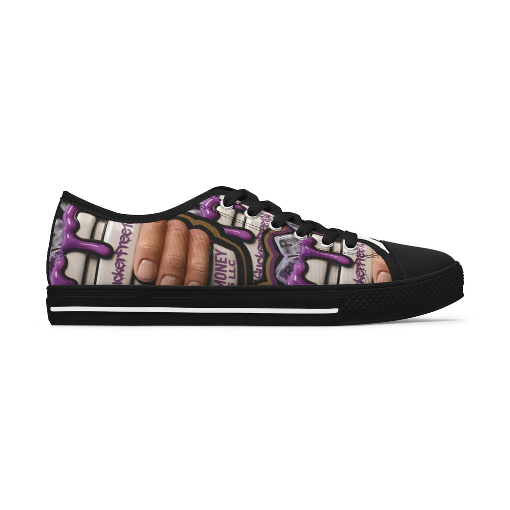 Low Top Sneakers — Purple Cupcake Pattern Casual Shoes
