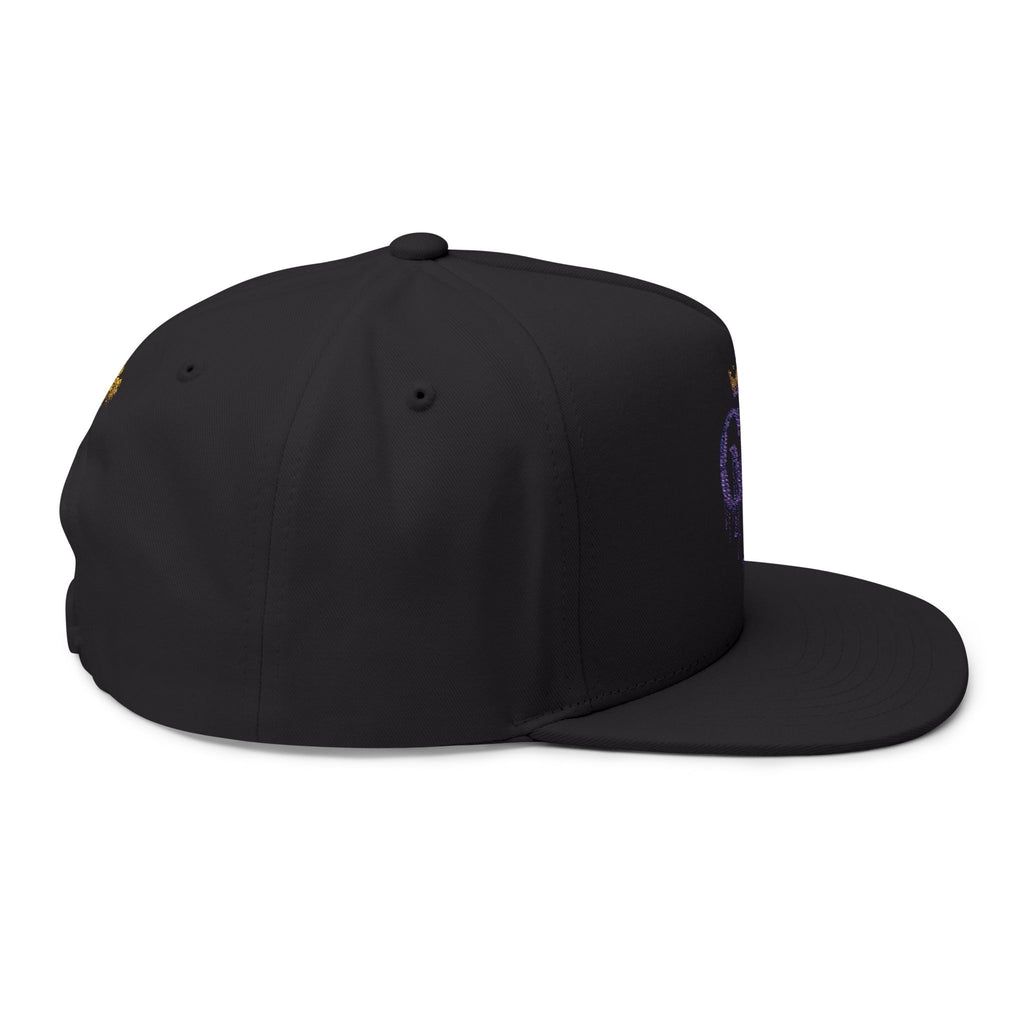 Royal Graffiti Flat Bill Cap — Embroidered CMR Crown Logo