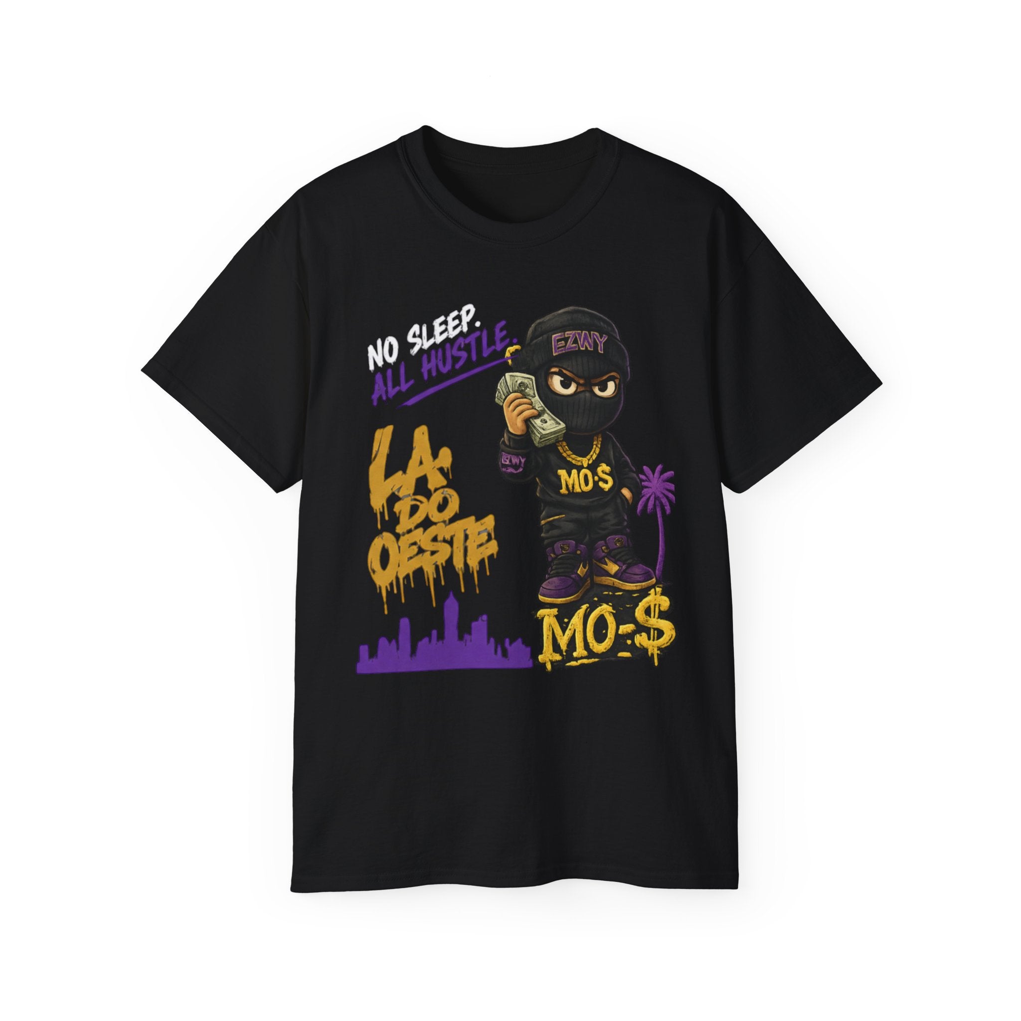 Hustle Bear Tee — 'No Sleep, All Hustle' LA Streetwear T-Shirt