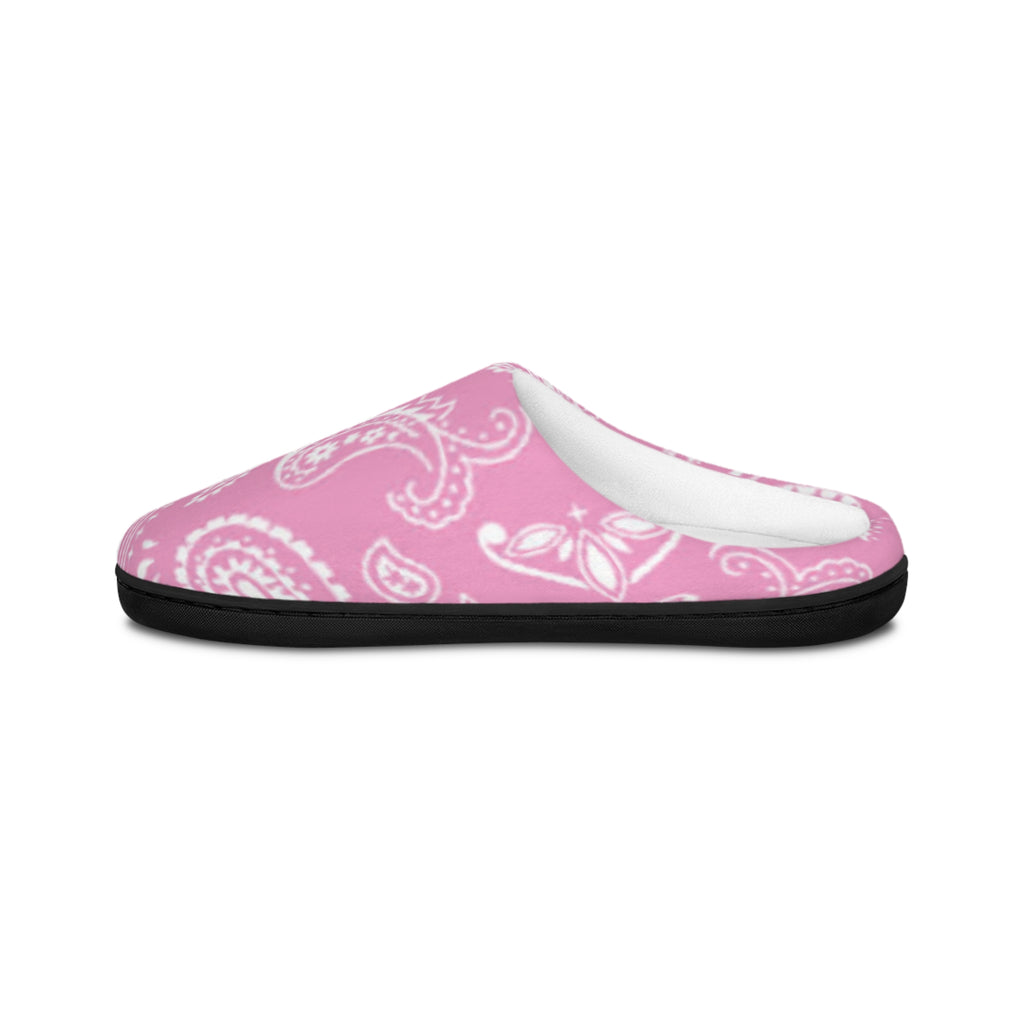 Pink Paisley Women's Indoor Slippers — Cozy Slip-On House Shoes