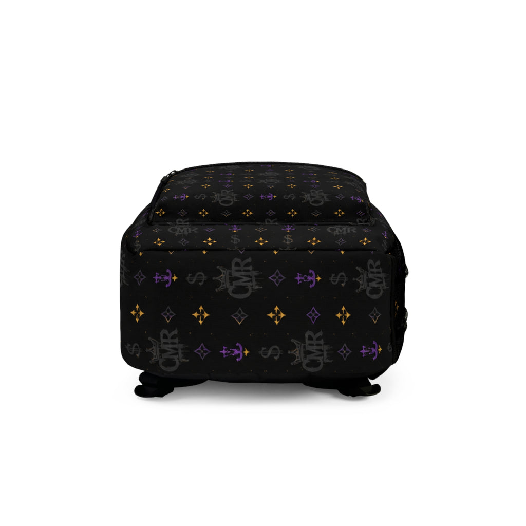 Monogram Noir Pattern Backpack — Black Luxe Floral & Anchor Print
