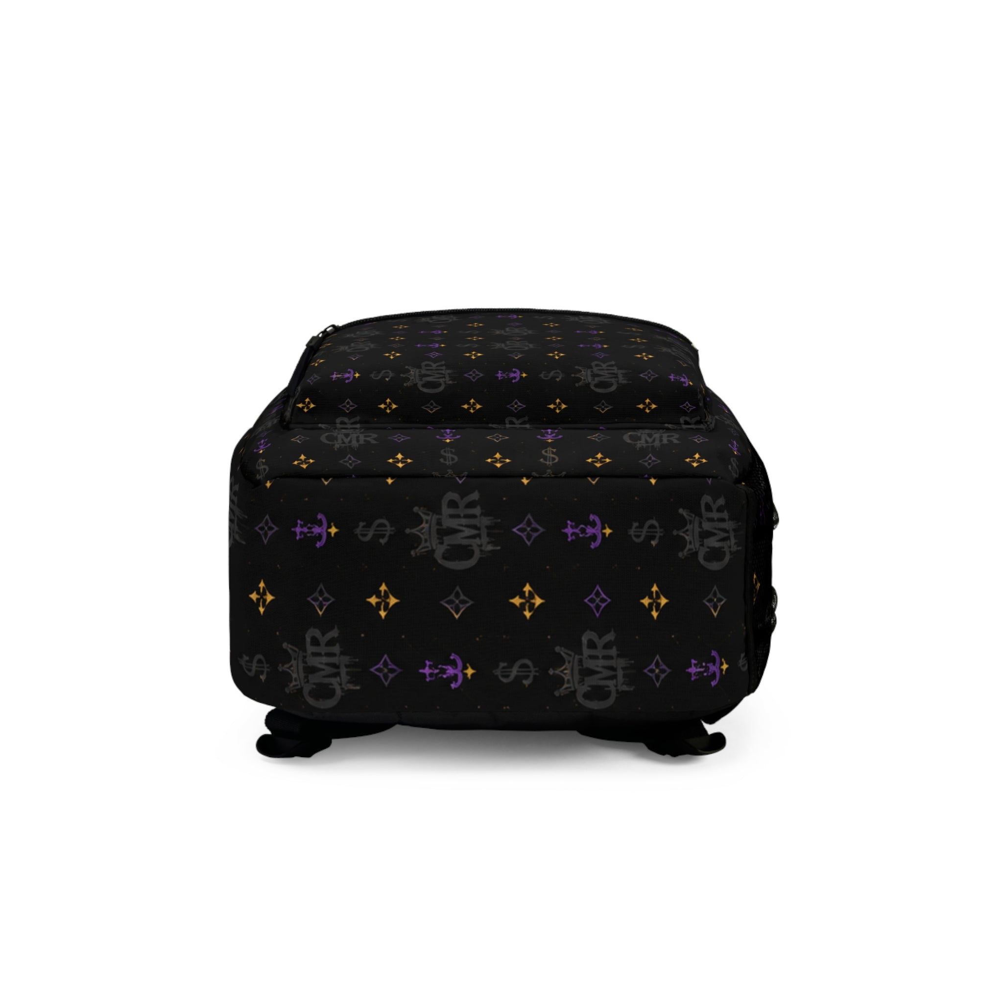 Monogram Noir Pattern Backpack — Black Luxe Floral & Anchor Print