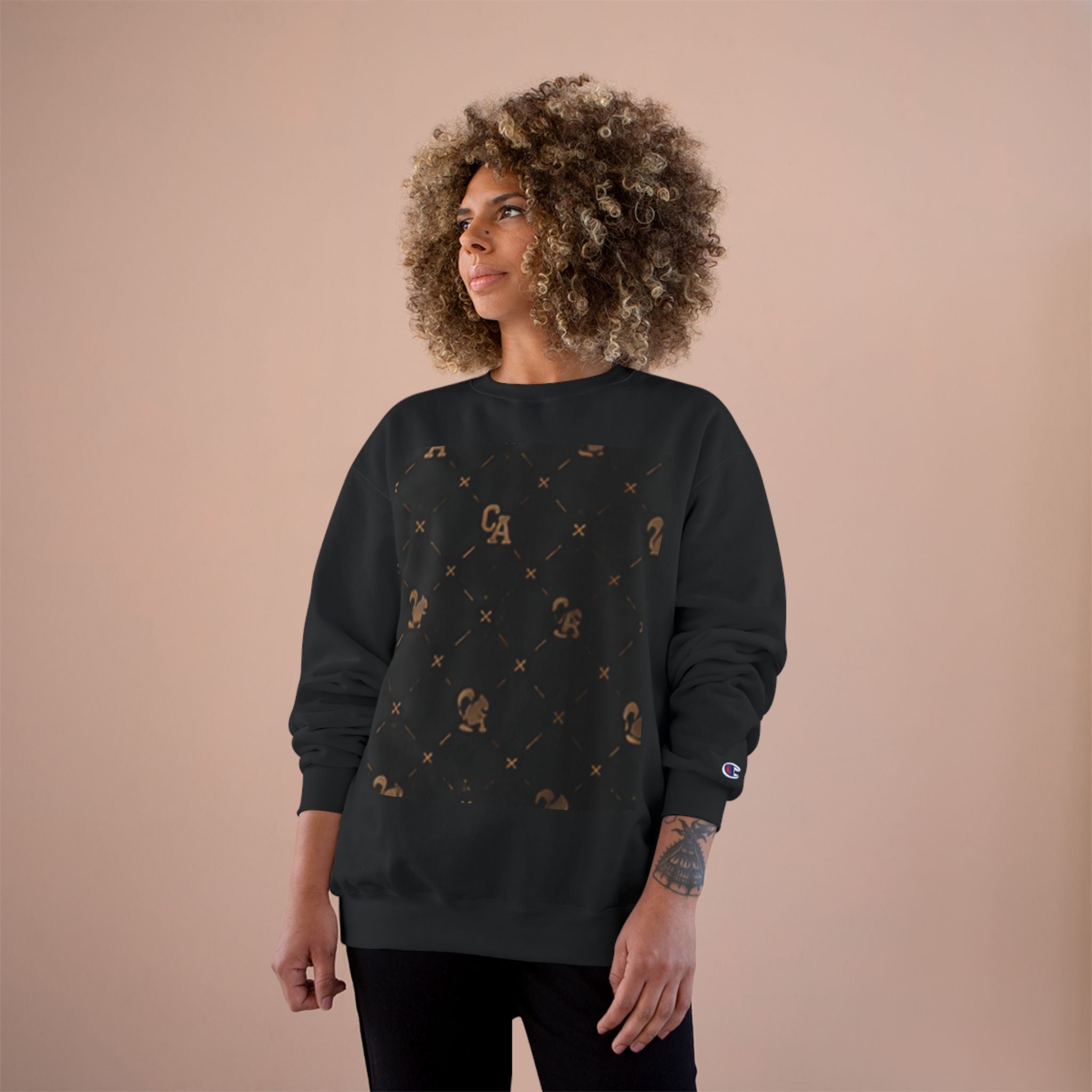 Champion Sweatshirt — Subtle Rust Fleck Square Graphic Crewneck