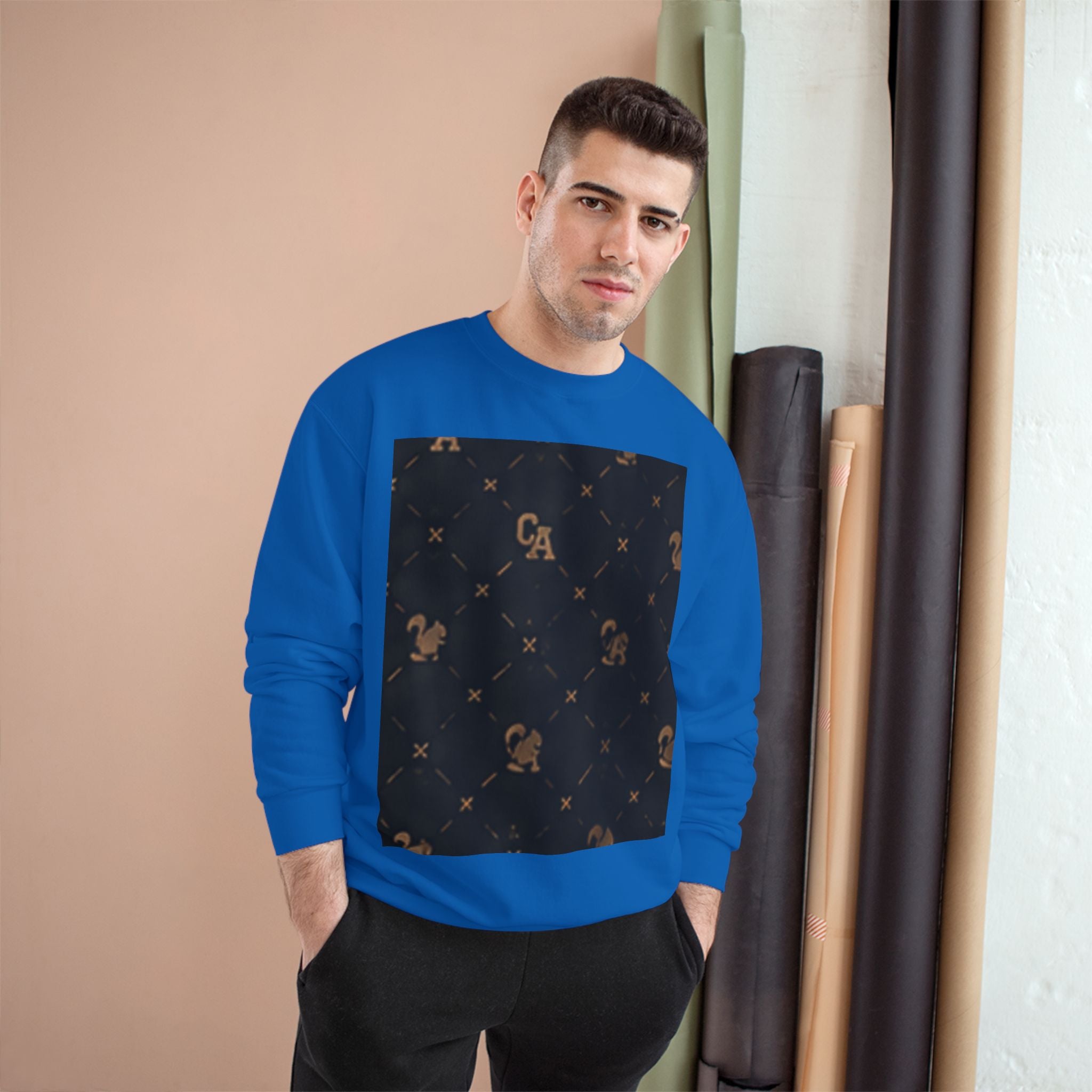 Champion Sweatshirt — Subtle Rust Fleck Square Graphic Crewneck