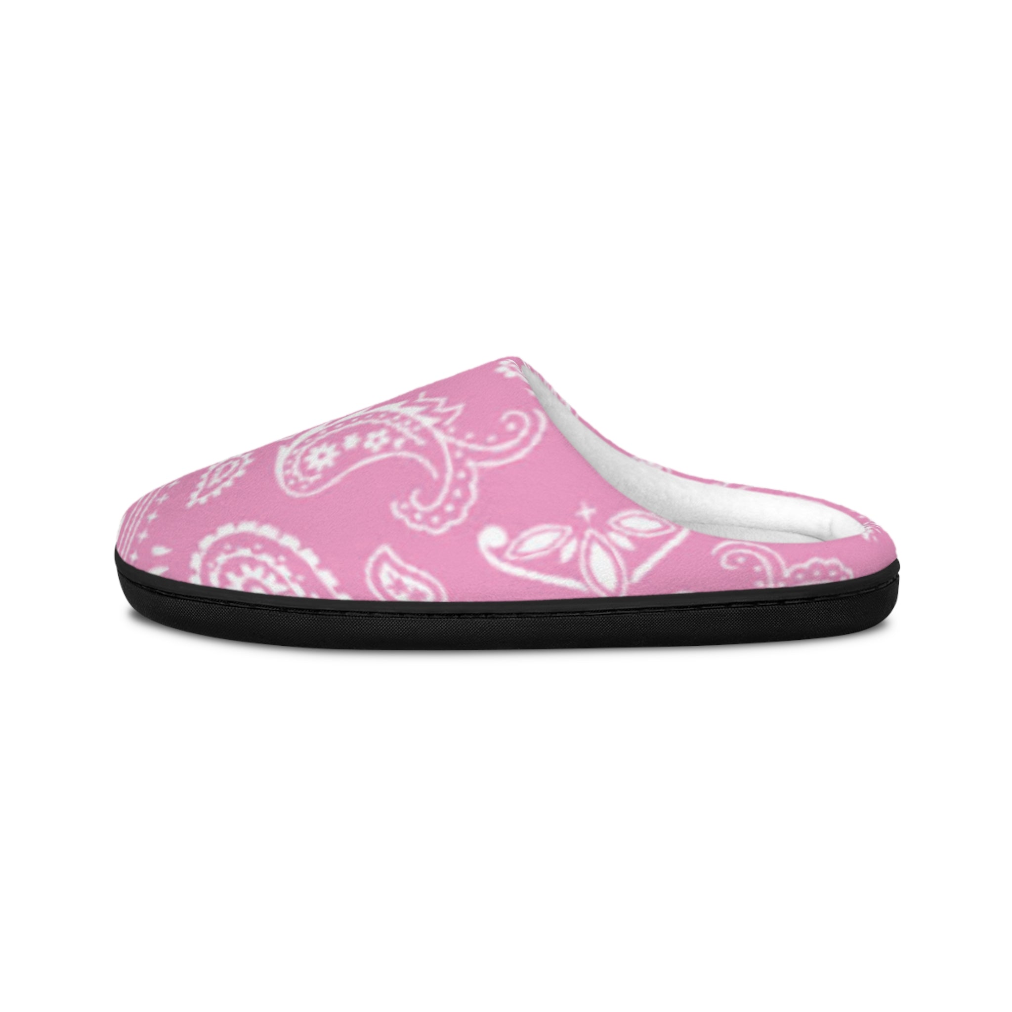 Pink Paisley Women's Indoor Slippers — Cozy Slip-On House Shoes