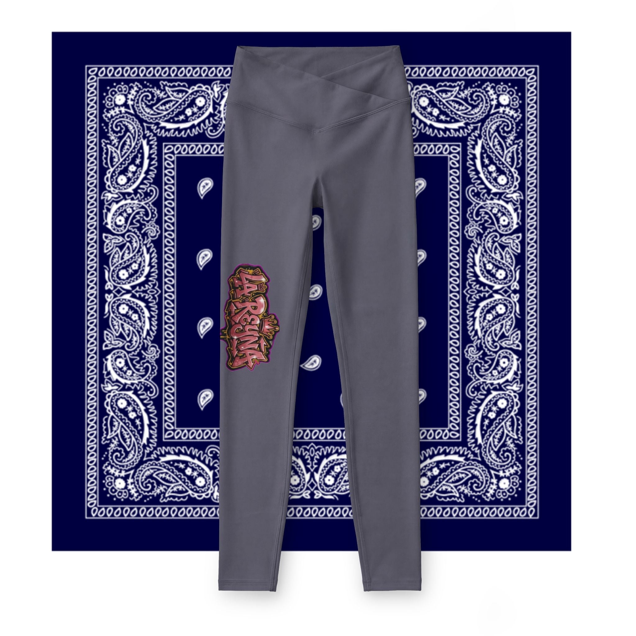 Womens Luxe Leggings — Gothic Rose Side Graphic Leggings
