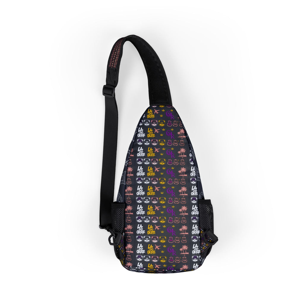 Urban Graffiti Chest Bag – Retro Pixel Pattern Sling Pack