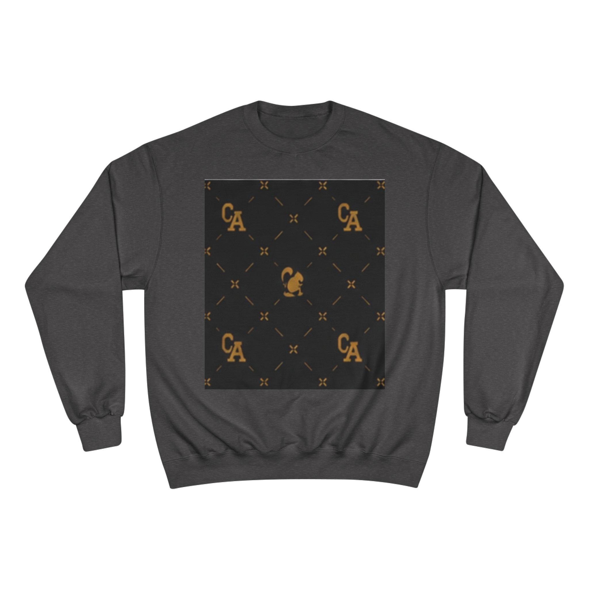 Champion Sweatshirt — Gold Monogram Luxury Pattern Crewneck