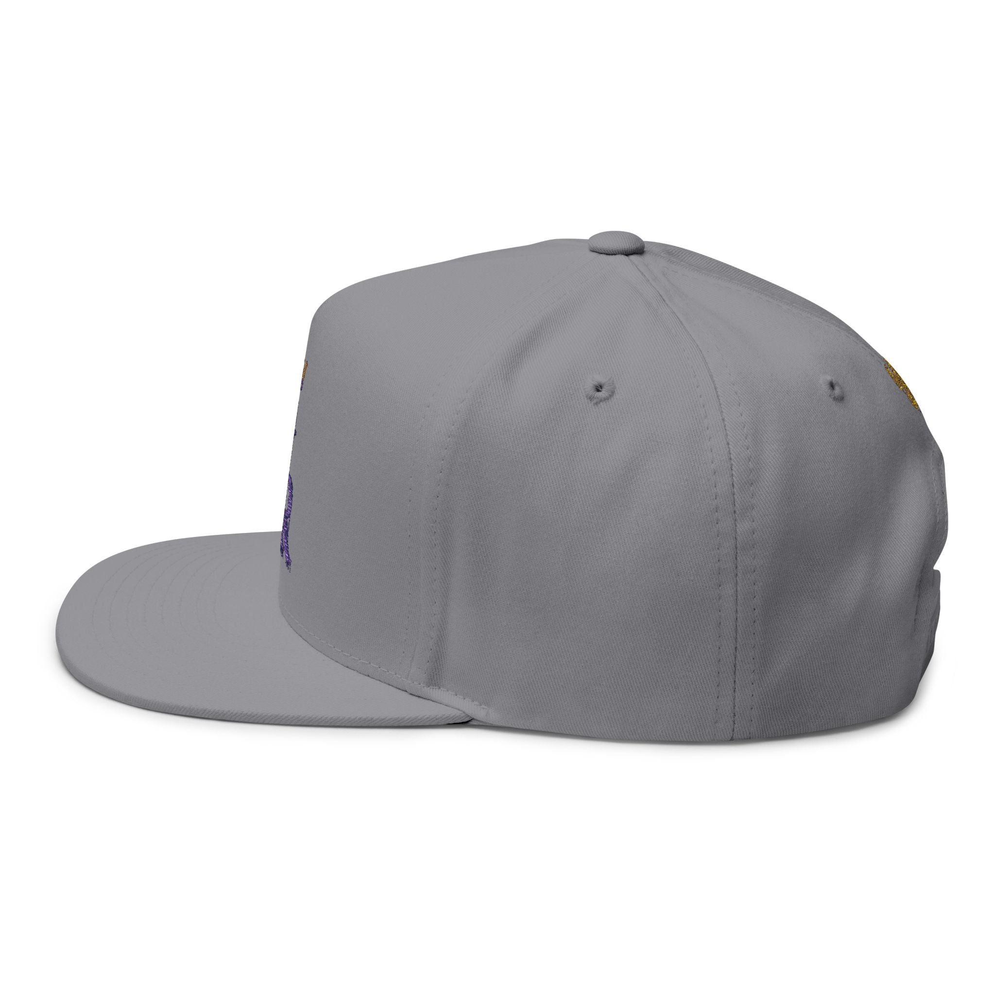 Royal Graffiti Flat Bill Cap — Embroidered CMR Crown Logo