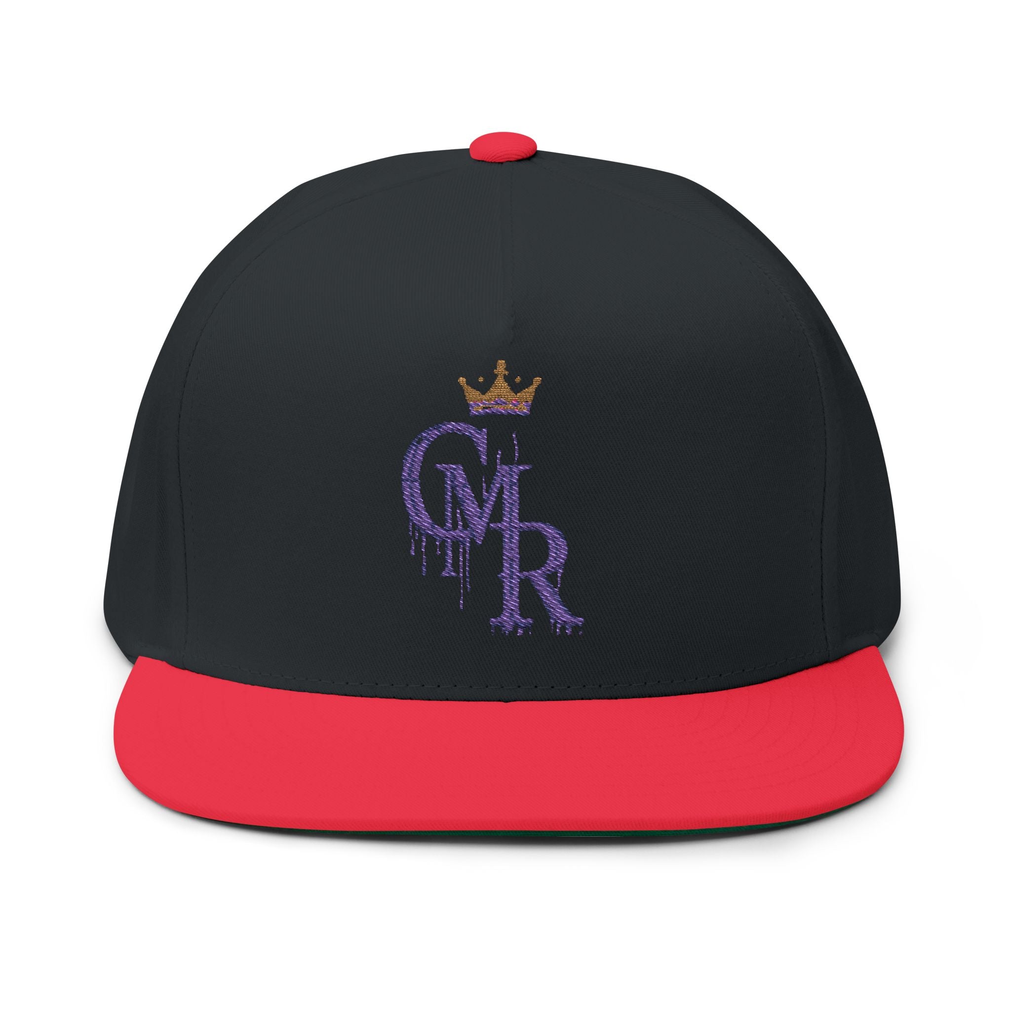 Royal Graffiti Flat Bill Cap — Embroidered CMR Crown Logo