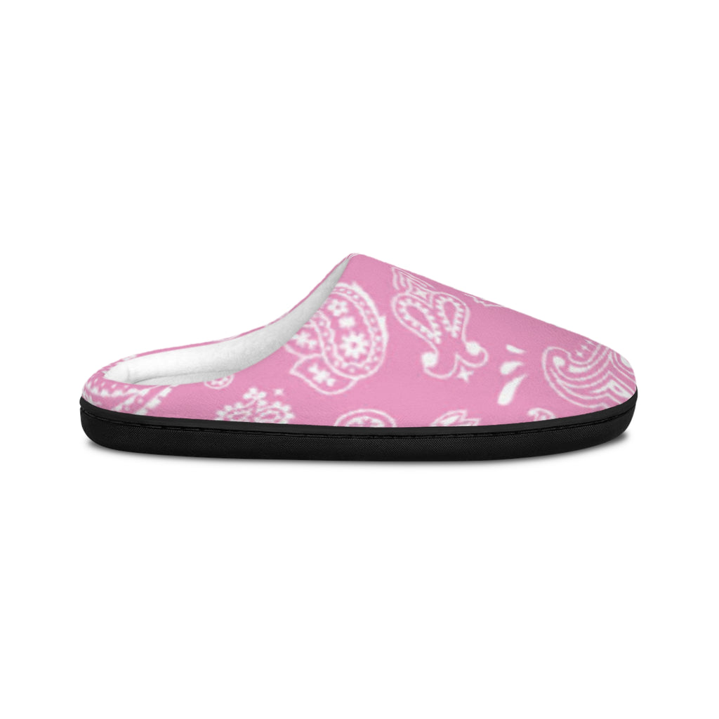 Pink Paisley Women's Indoor Slippers — Cozy Slip-On House Shoes