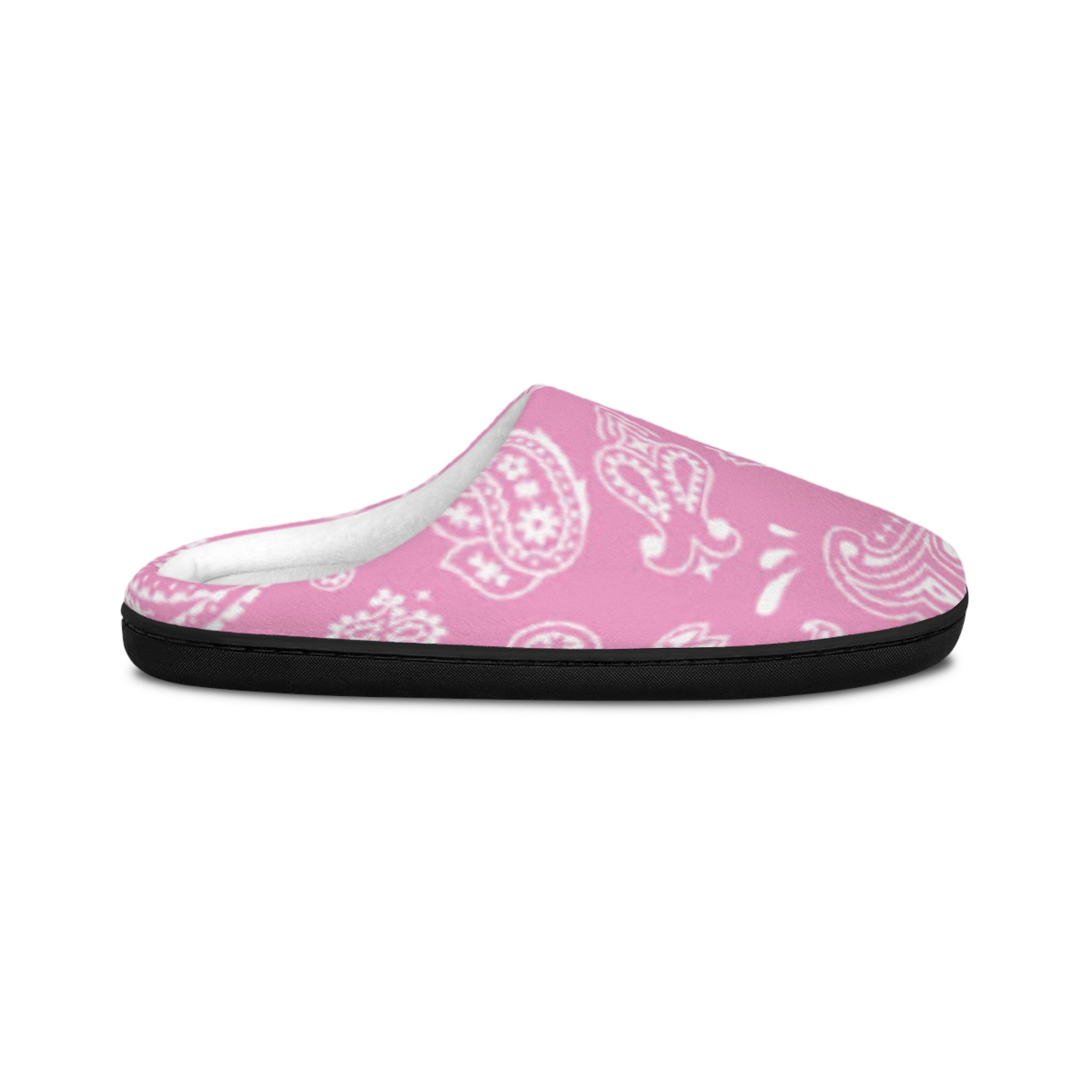 Pink Paisley Women's Indoor Slippers — Cozy Slip-On House Shoes