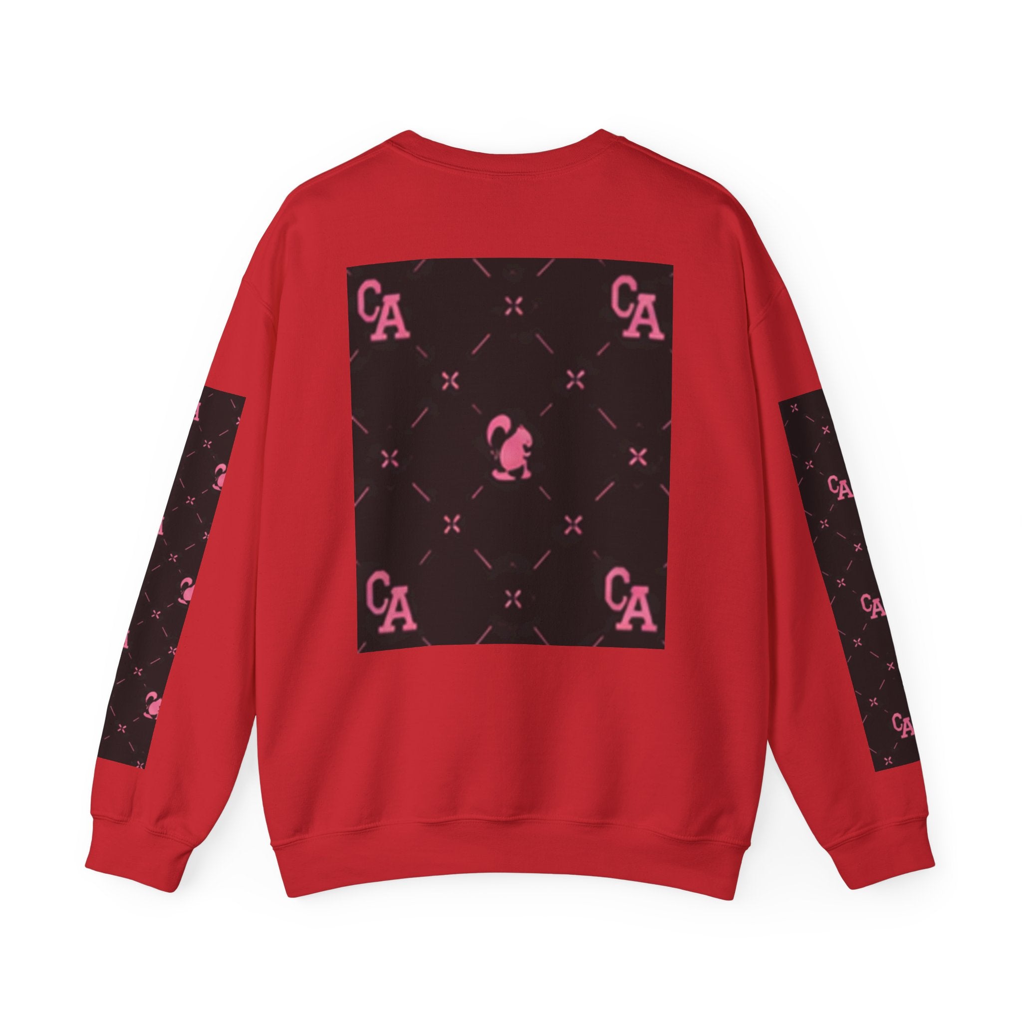Crewneck Sweatshirt — Pink Monogram Block Print on Black