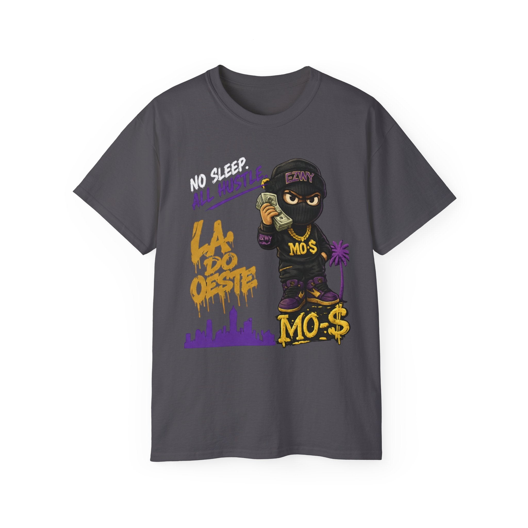 Hustle Bear Tee — 'No Sleep, All Hustle' LA Streetwear T-Shirt