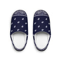Men's Navy Bandana Print Indoor Slippers — Cozy House Shoes