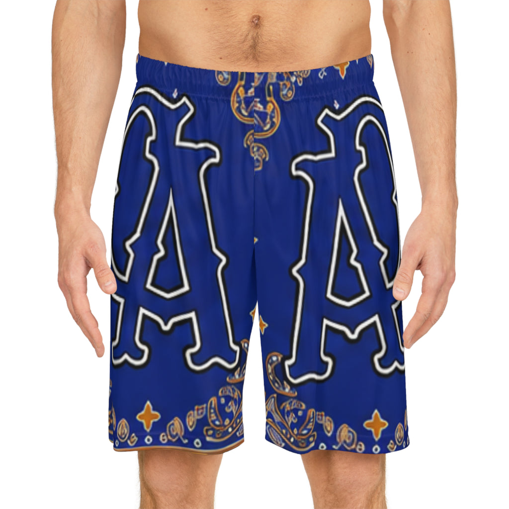 Basketball Shorts — Blue Bandana CA Logo ‘Wear Your Sound’ (AOP)