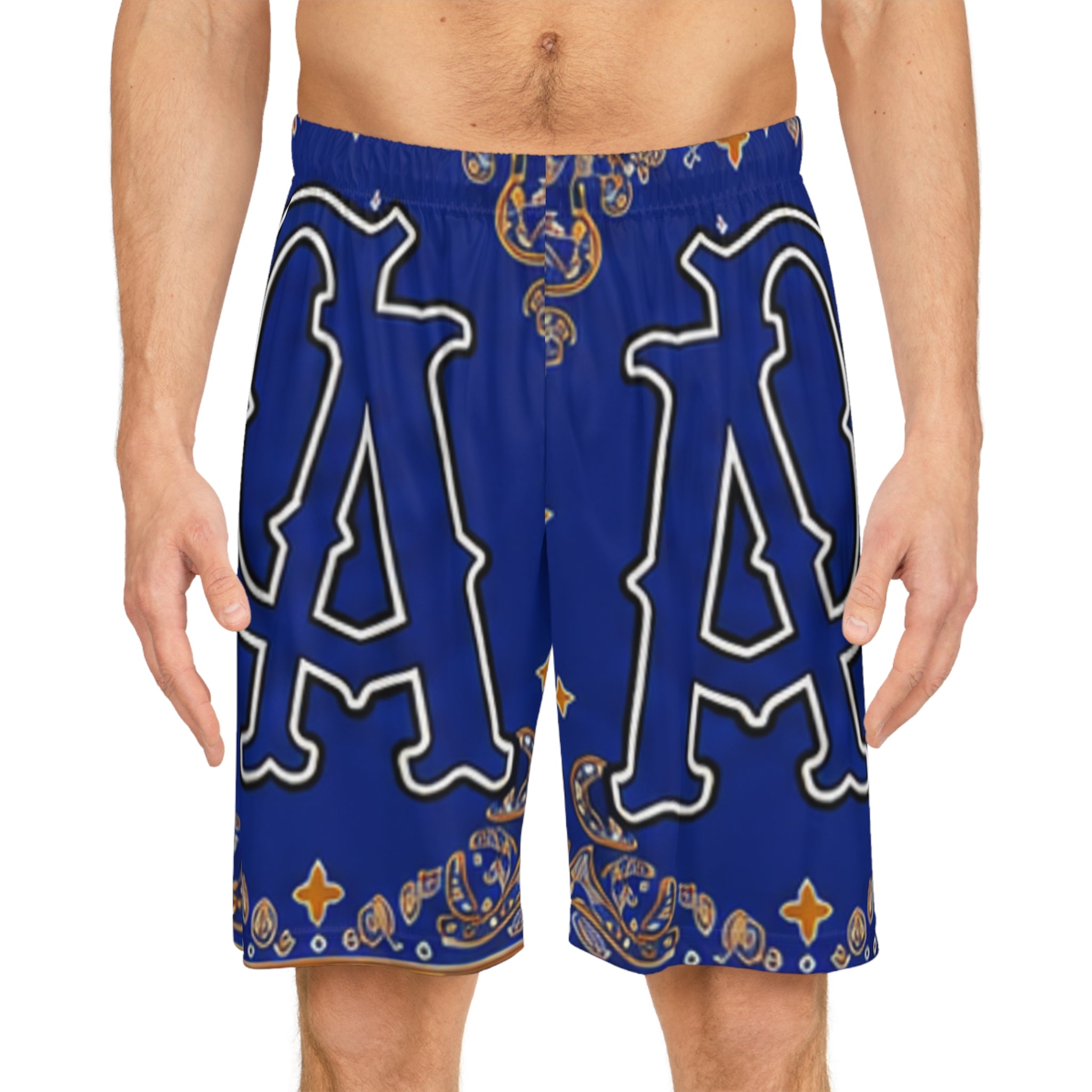Basketball Shorts — Blue Bandana CA Logo ‘Wear Your Sound’ (AOP)
