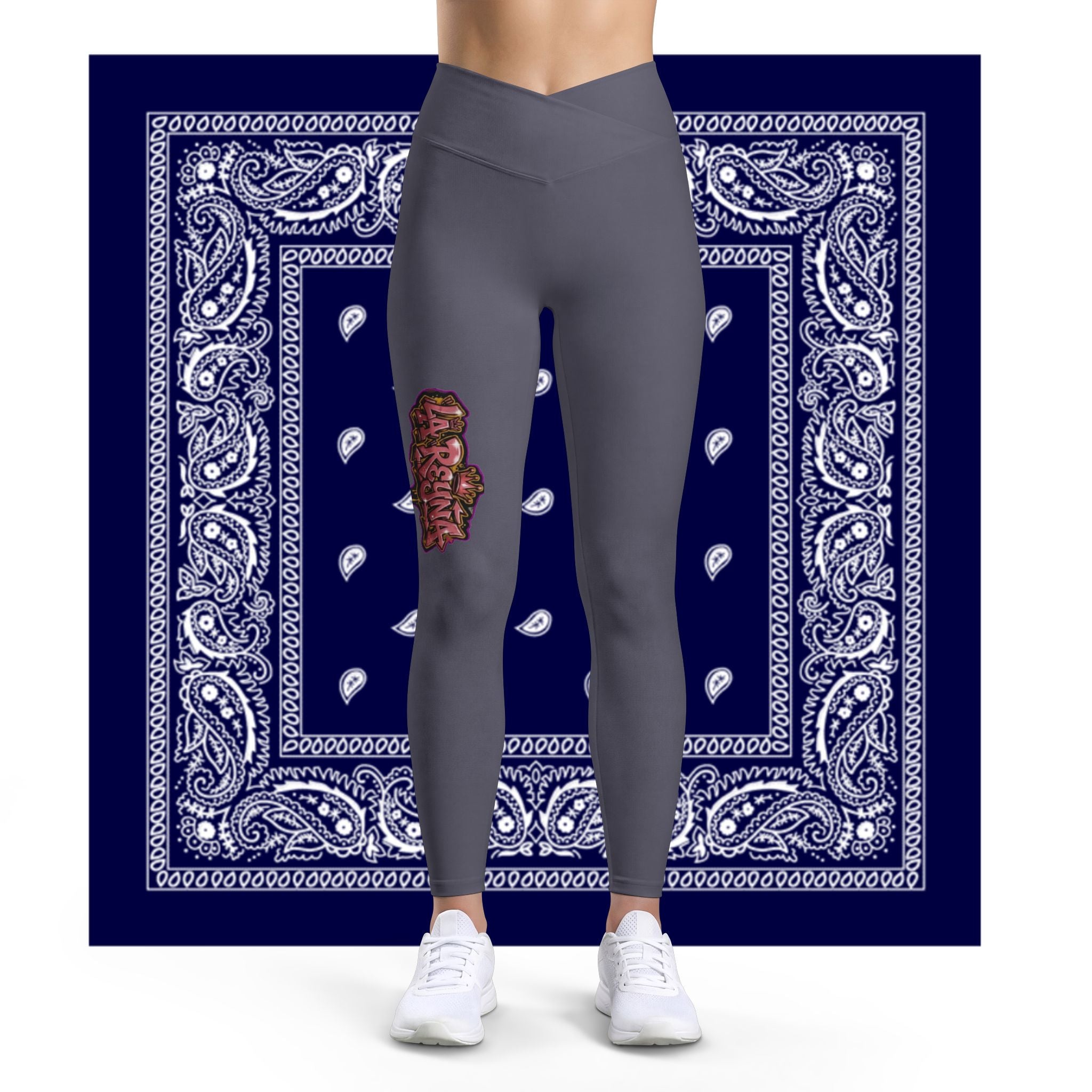 Womens Luxe Leggings — Gothic Rose Side Graphic Leggings