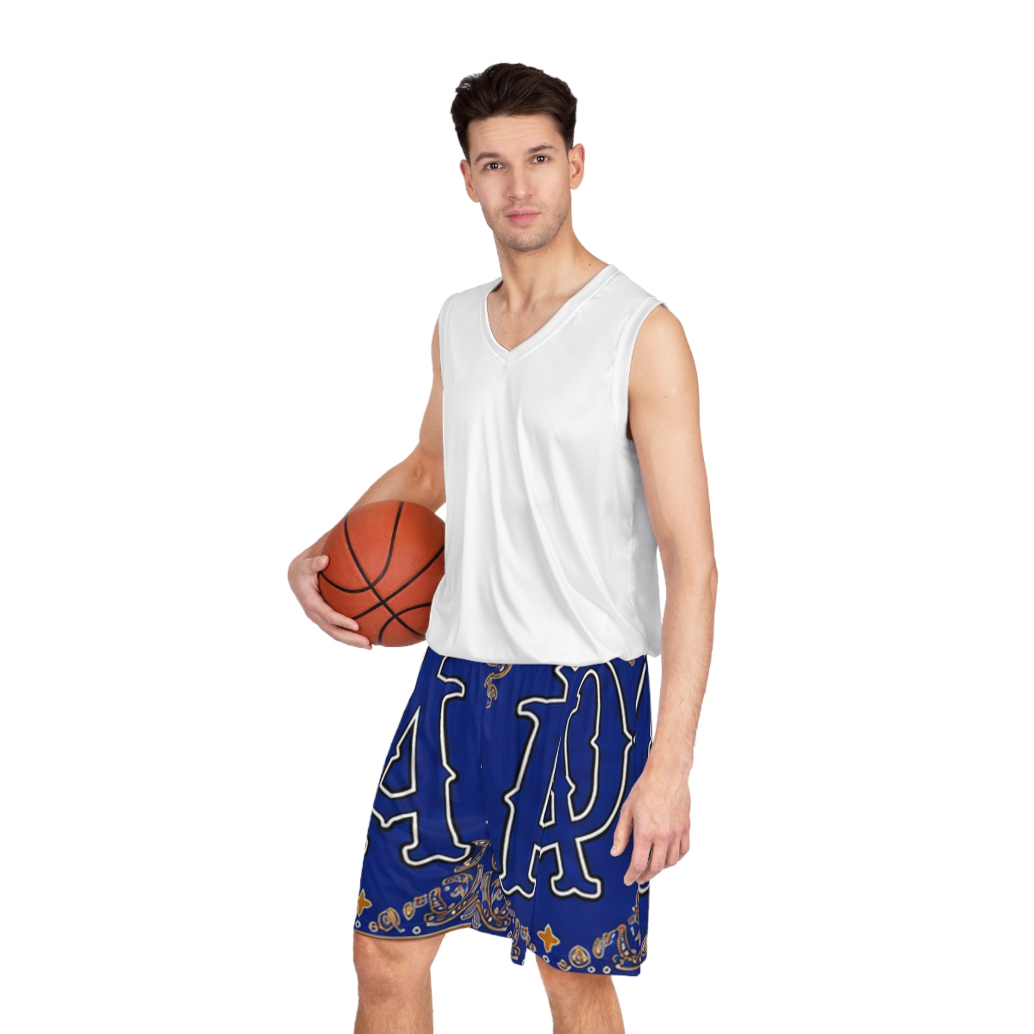 Basketball Shorts — Blue Bandana CA Logo ‘Wear Your Sound’ (AOP)
