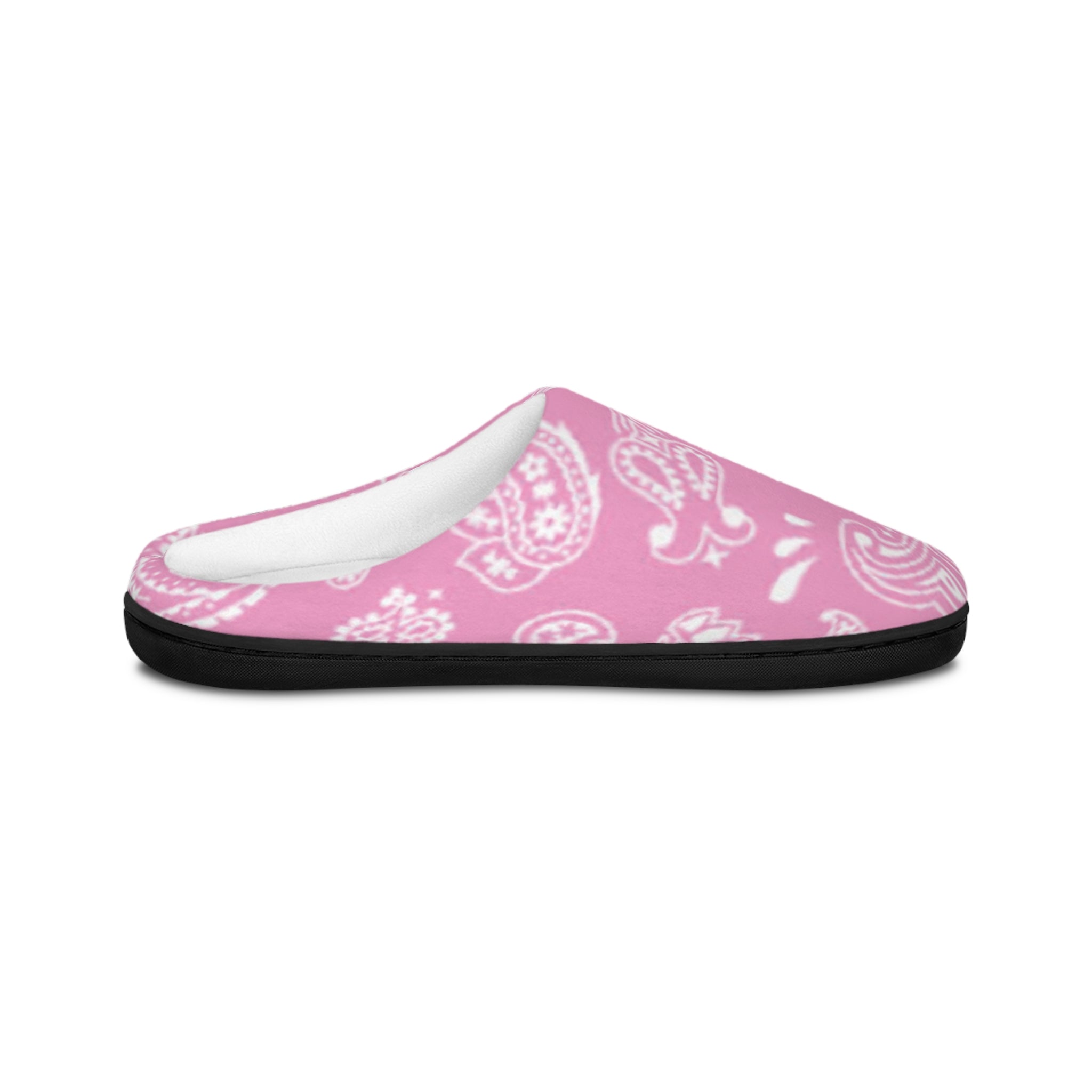 Pink Paisley Women's Indoor Slippers — Cozy Slip-On House Shoes