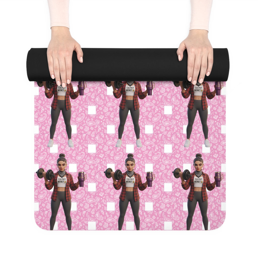 Pink Holiday Gorilla Pattern Yoga Mat - Cute Animal Fitness Mat for Women & Gift