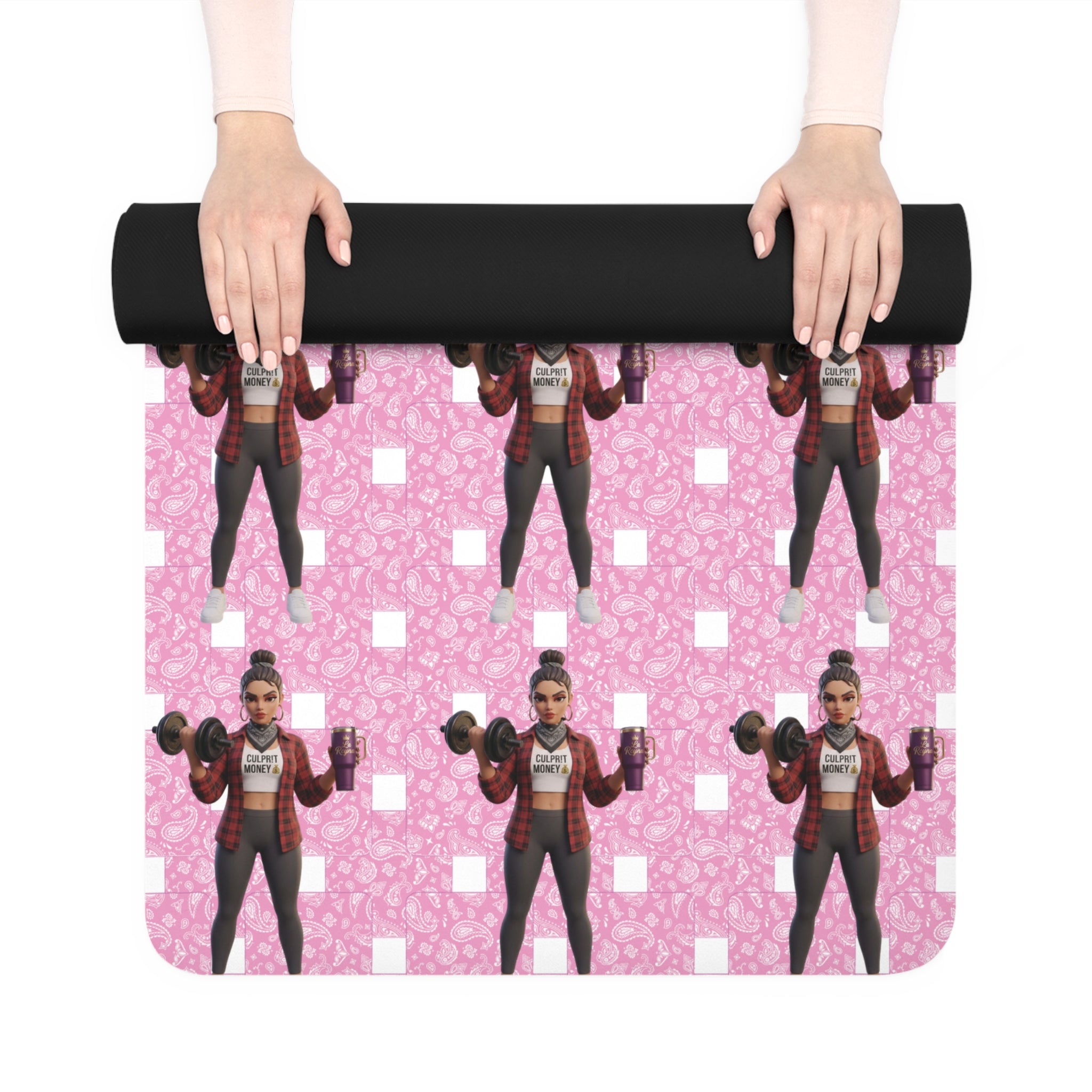 Pink Holiday Gorilla Pattern Yoga Mat - Cute Animal Fitness Mat for Women & Gift