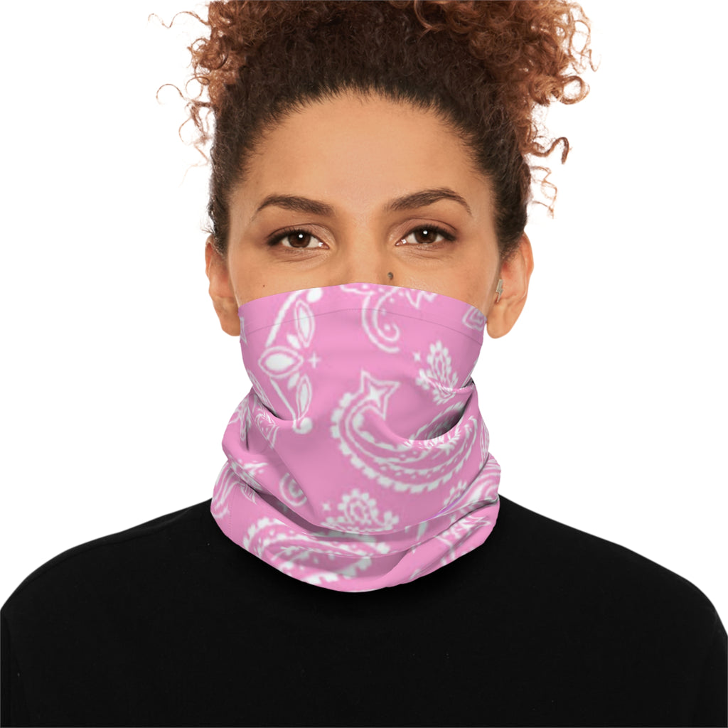 Pink Paisley Neck Gaiter – Lightweight Bandana Face Cover