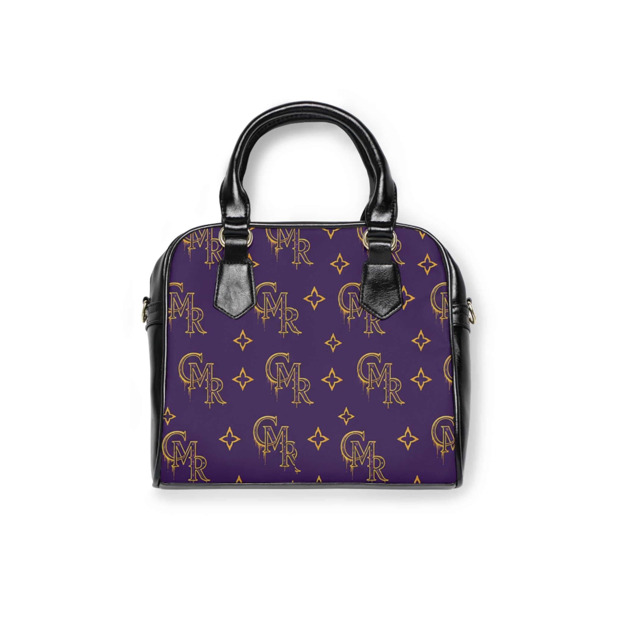 Monogram Purple Shoulder Handbag - Luxury Patterned Satchel