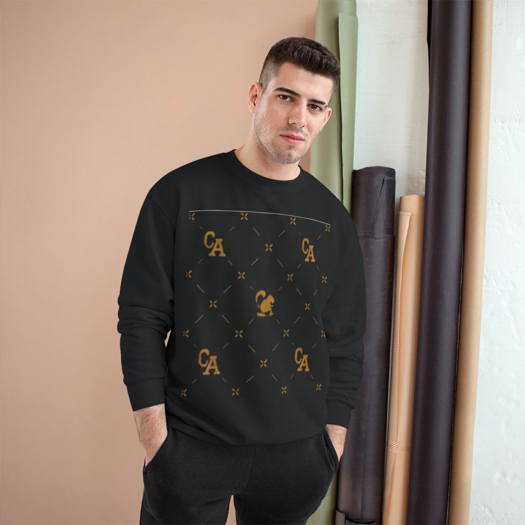Champion Sweatshirt — Gold Monogram Luxury Pattern Crewneck