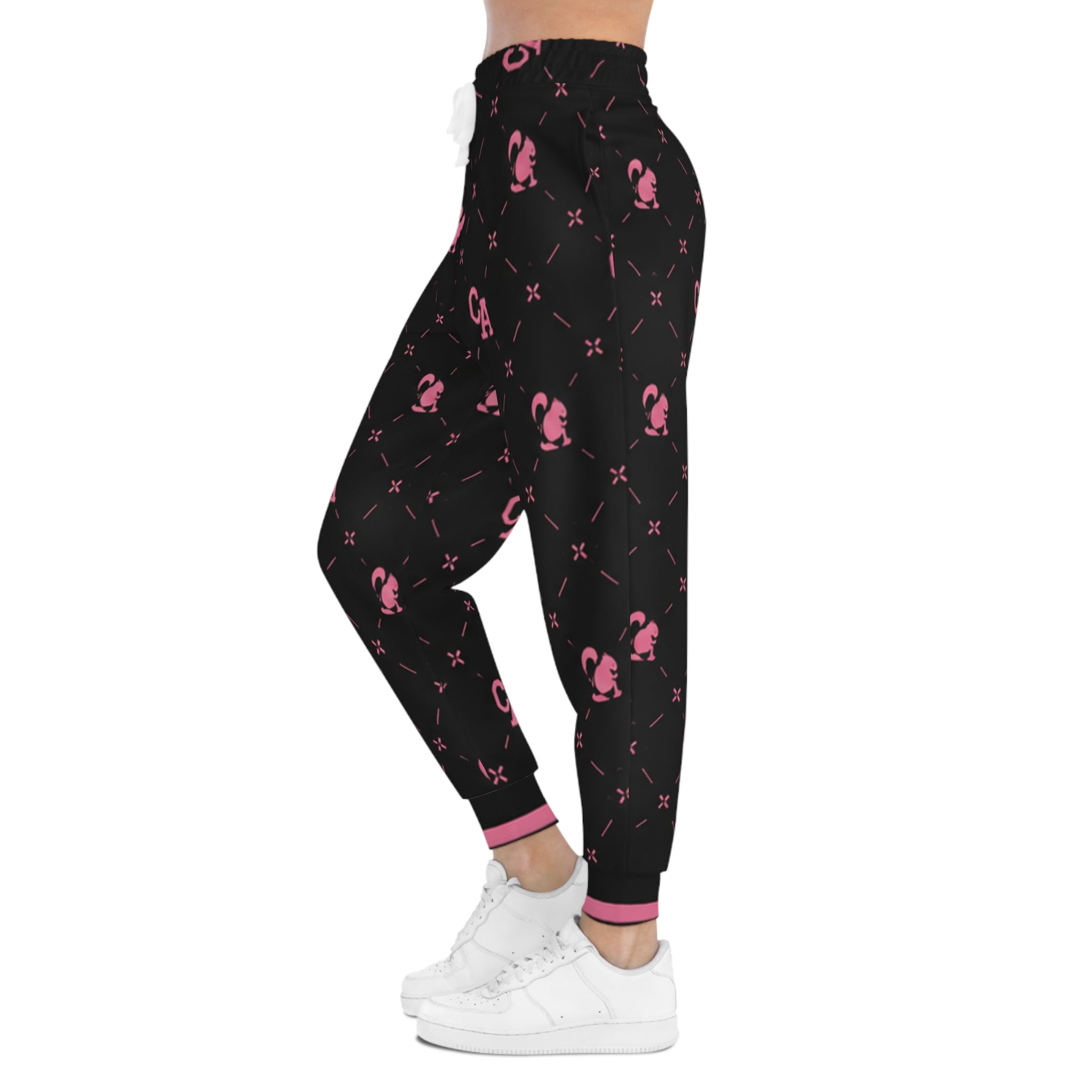 Athletic Joggers — Black & Pink Monogram Lounge Pants