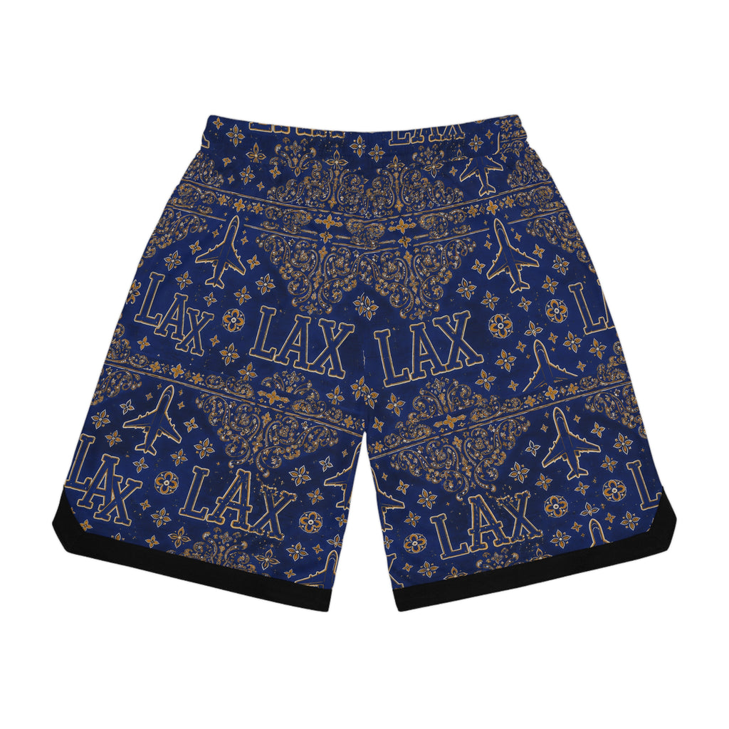 LAX Lacrosse Bandana-Print Rib Shorts — Athletic Casual Summer Wear