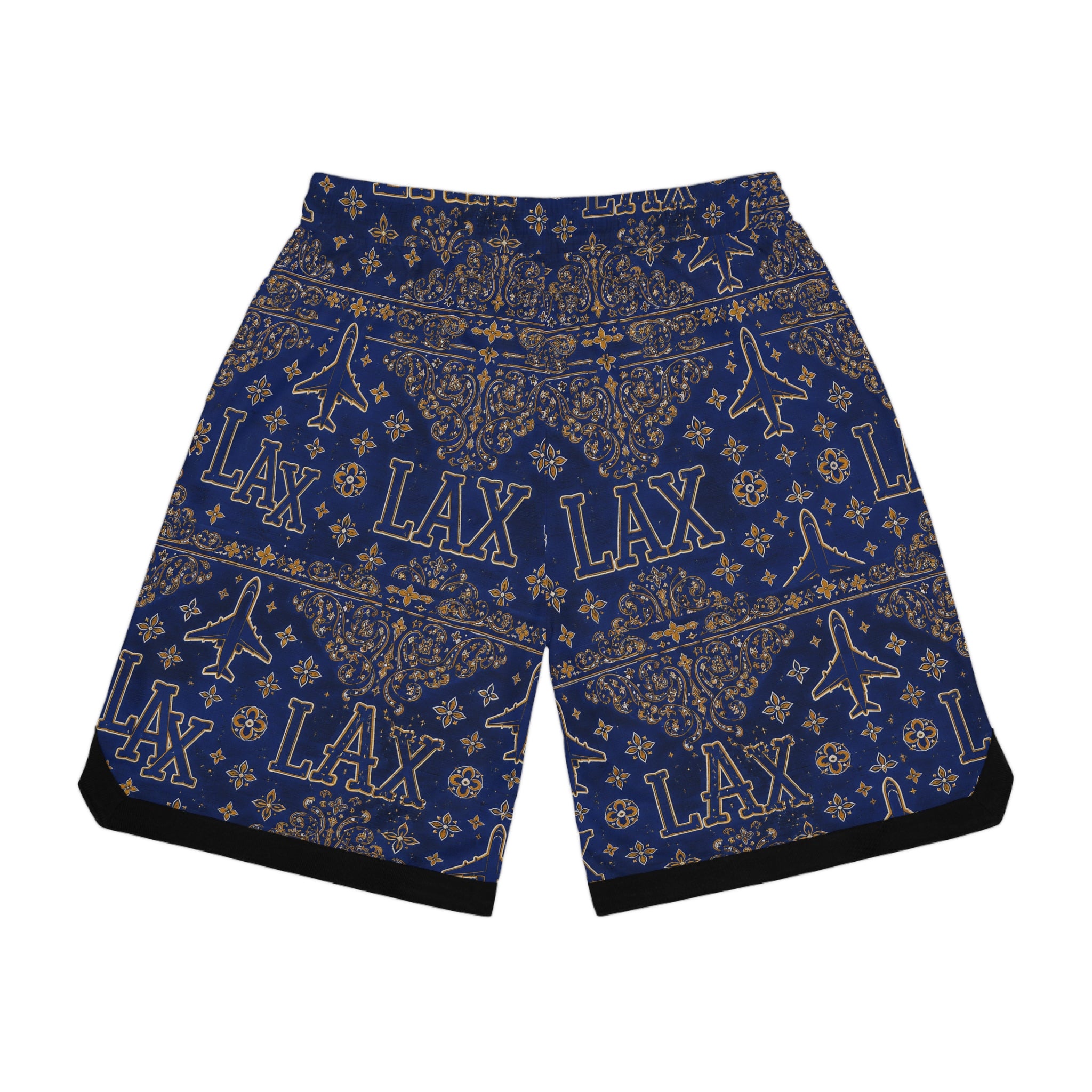 LAX Lacrosse Bandana-Print Rib Shorts — Athletic Casual Summer Wear