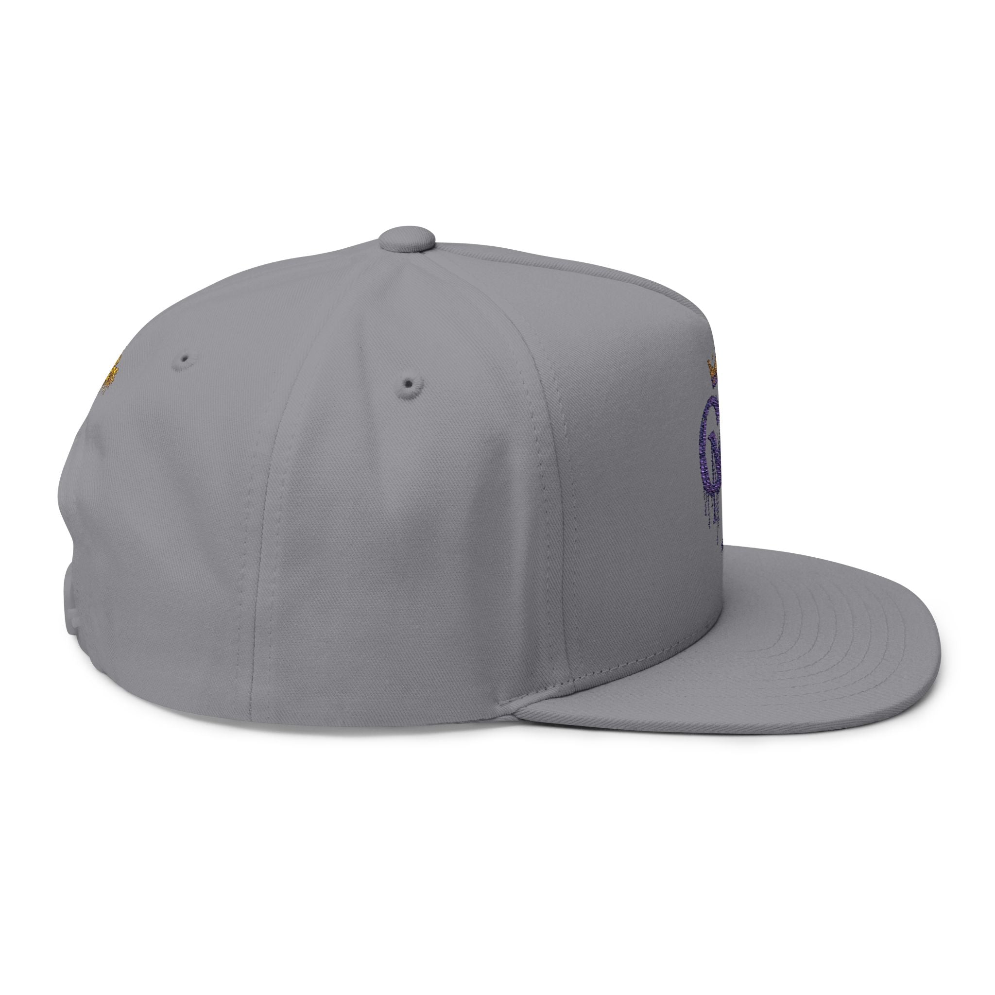 Royal Graffiti Flat Bill Cap — Embroidered CMR Crown Logo