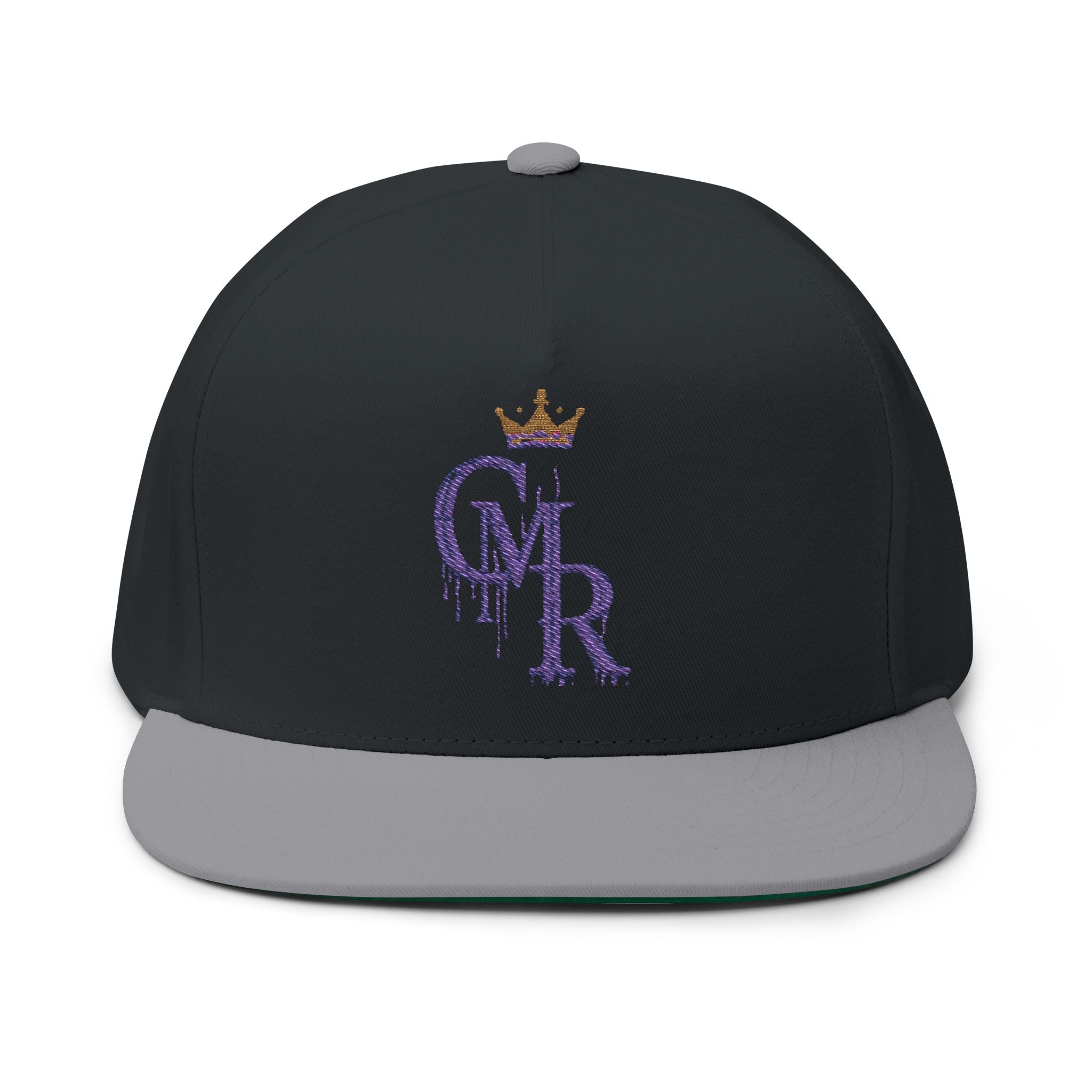 Royal Graffiti Flat Bill Cap — Embroidered CMR Crown Logo