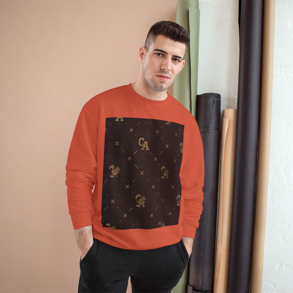 Champion Sweatshirt — Subtle Rust Fleck Square Graphic Crewneck