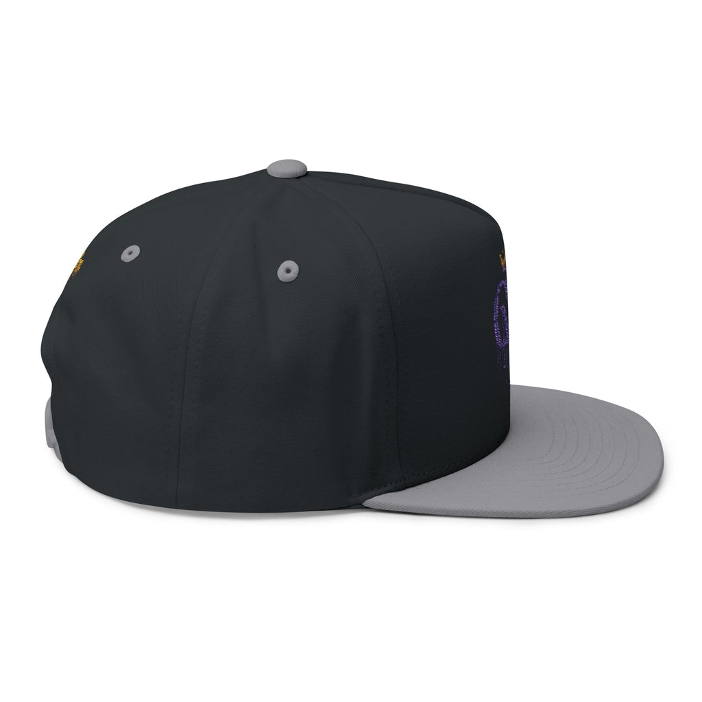 Royal Graffiti Flat Bill Cap — Embroidered CMR Crown Logo