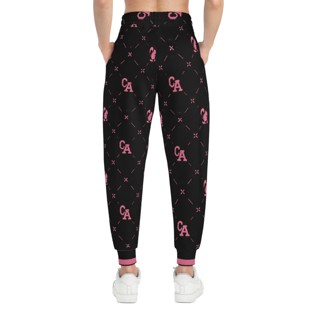 Athletic Joggers — Black & Pink Monogram Lounge Pants