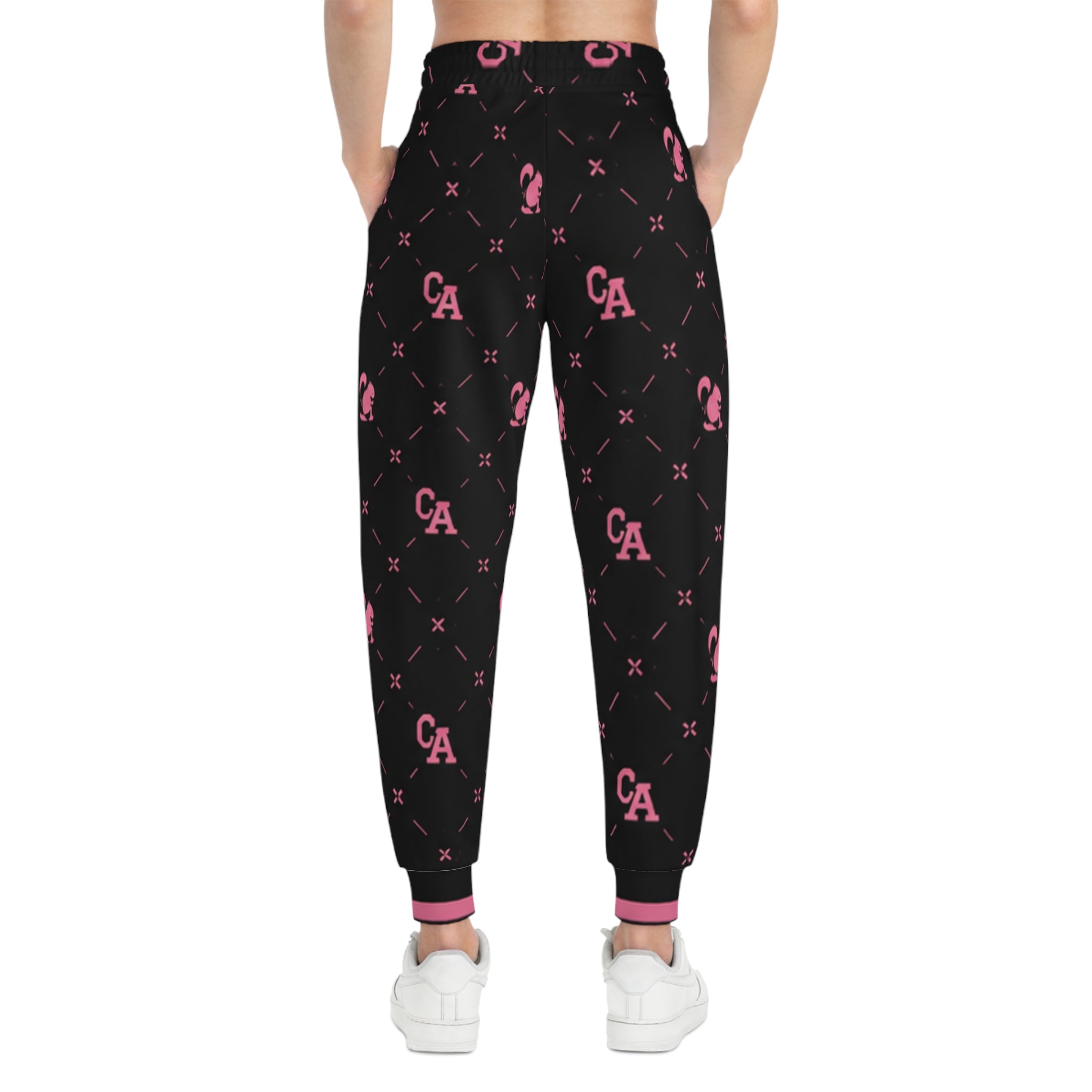Athletic Joggers — Black & Pink Monogram Lounge Pants