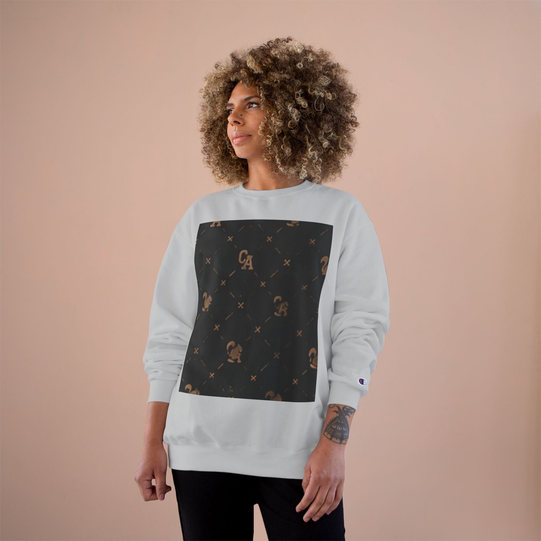 Champion Sweatshirt — Subtle Rust Fleck Square Graphic Crewneck