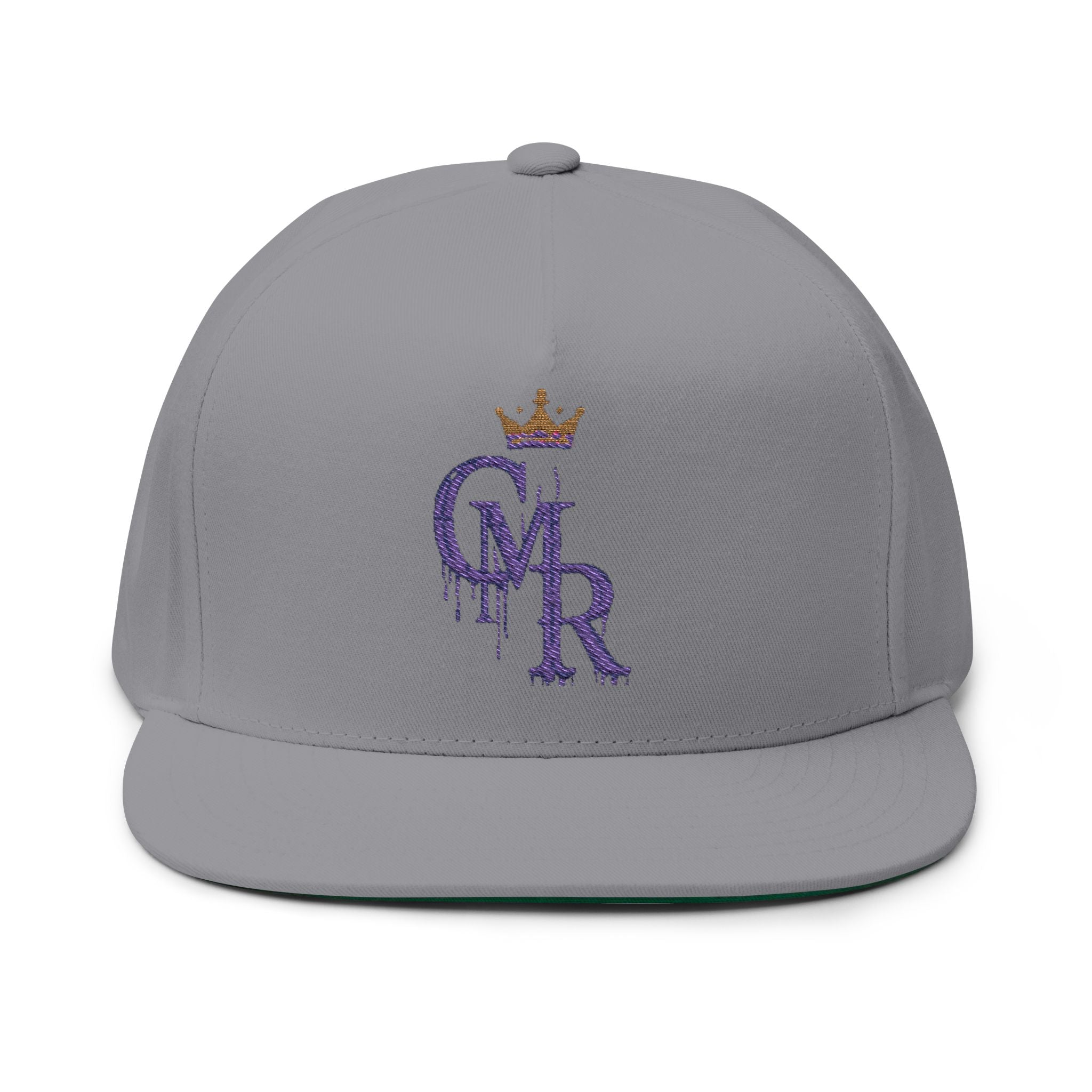 Royal Graffiti Flat Bill Cap — Embroidered CMR Crown Logo