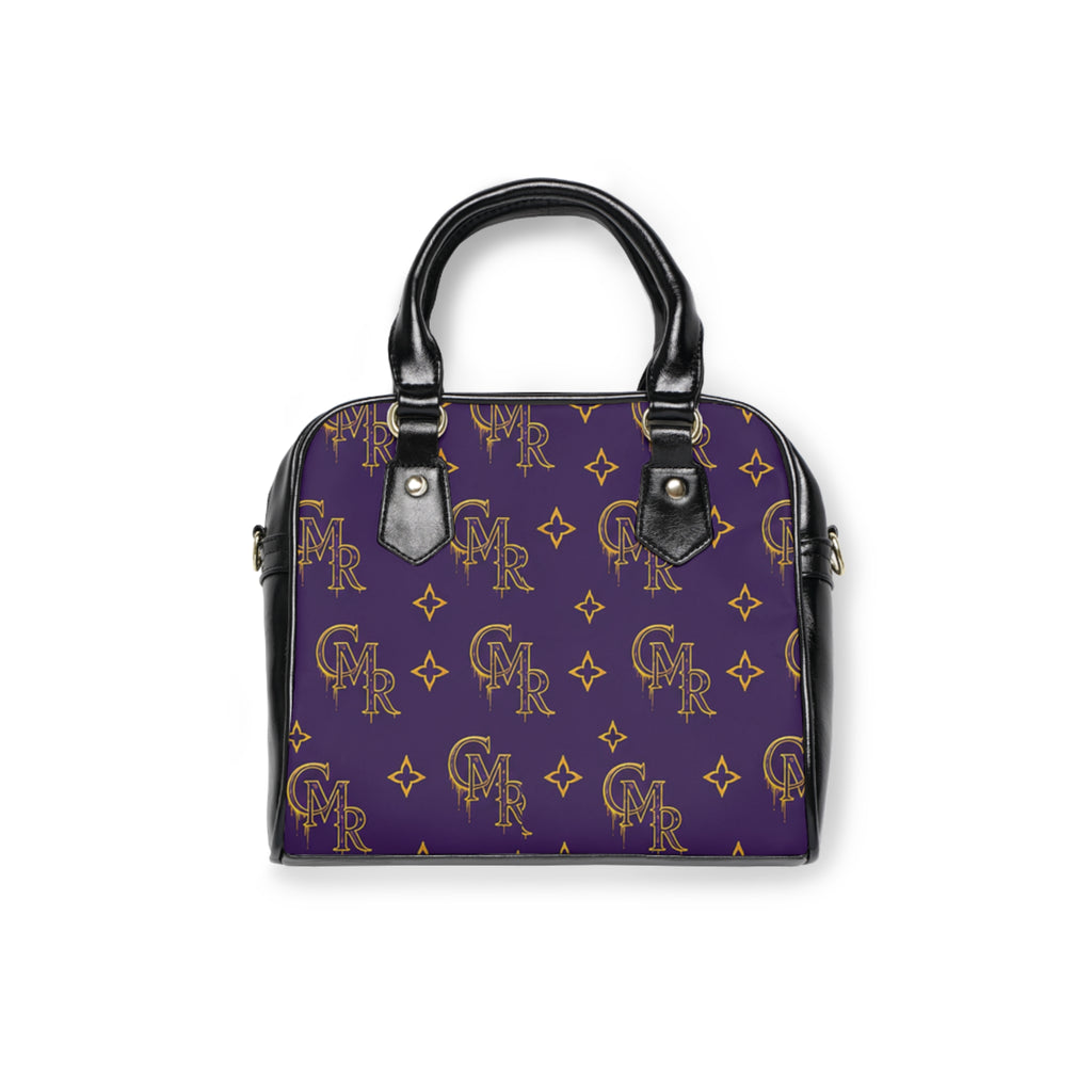 Monogram Purple Shoulder Handbag - Luxury Patterned Satchel