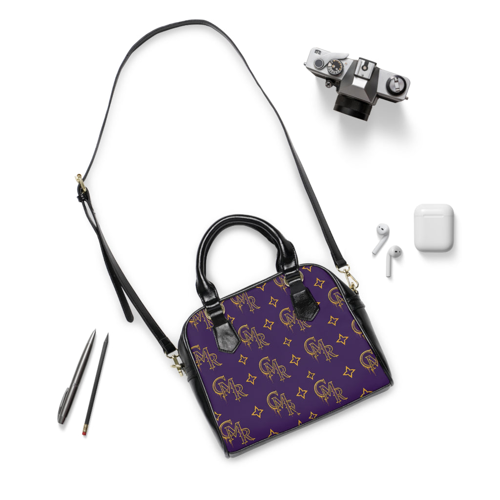 Monogram Purple Shoulder Handbag - Luxury Patterned Satchel