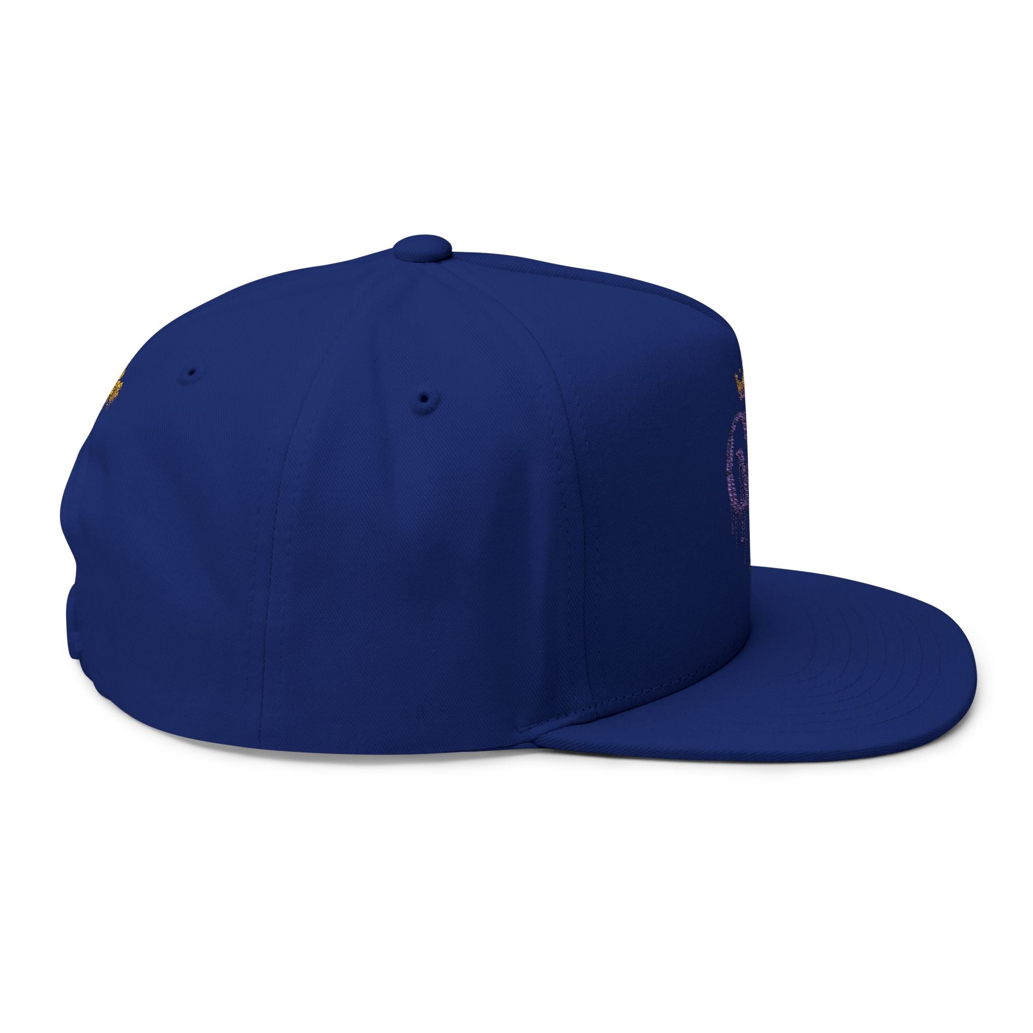 Royal Graffiti Flat Bill Cap — Embroidered CMR Crown Logo