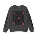 Crewneck Sweatshirt — Pink Monogram Block Print on Black
