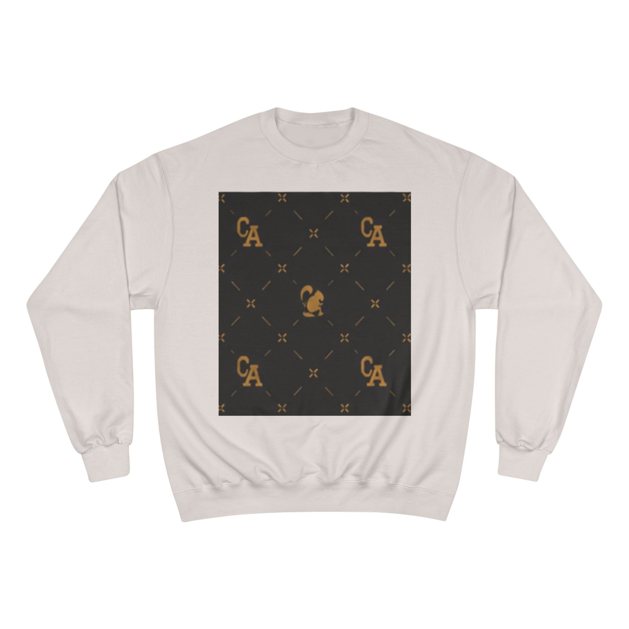 Champion Sweatshirt — Gold Monogram Luxury Pattern Crewneck