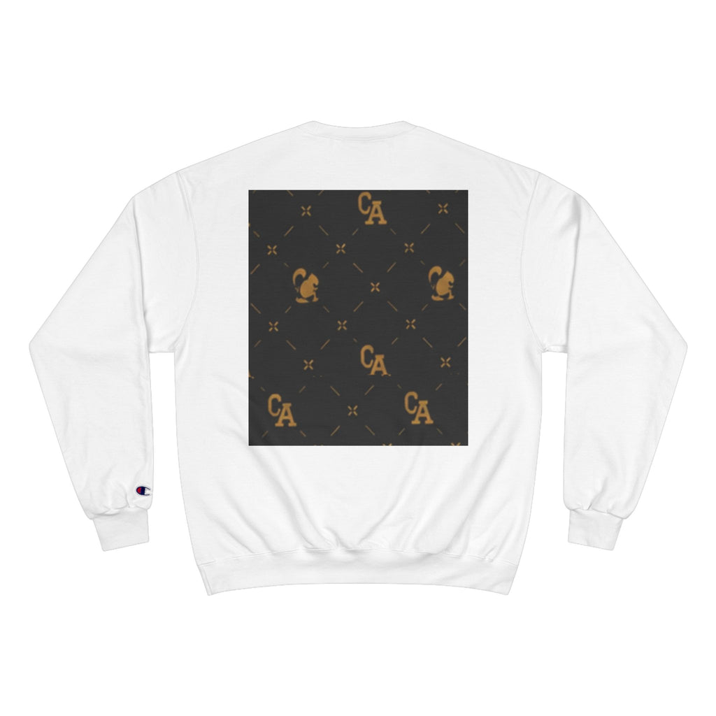 Champion Sweatshirt — Gold Monogram Luxury Pattern Crewneck