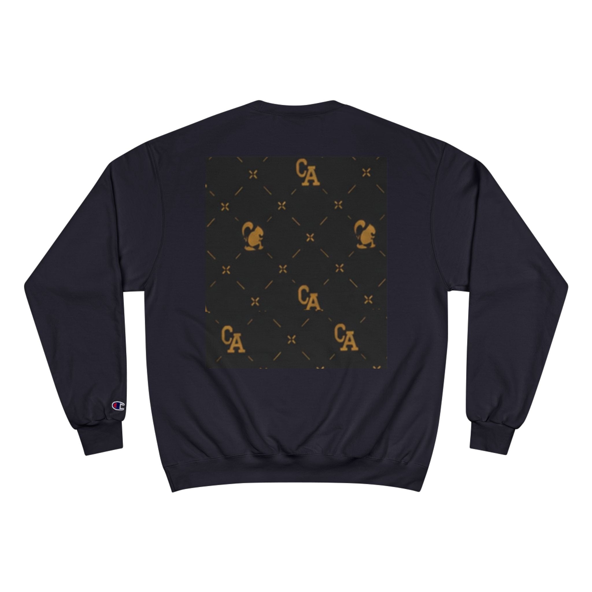 Champion Sweatshirt — Gold Monogram Luxury Pattern Crewneck