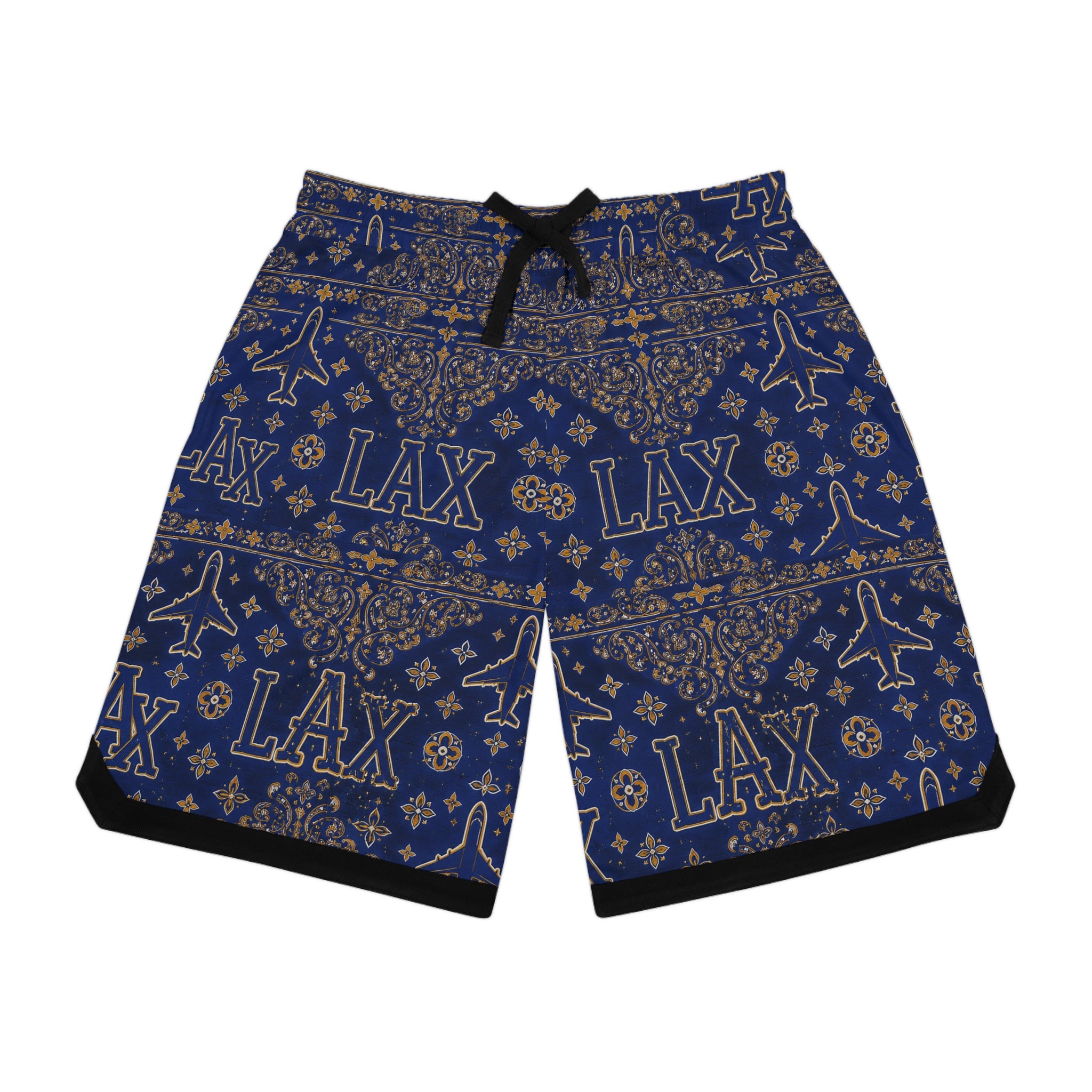 LAX Lacrosse Bandana-Print Rib Shorts — Athletic Casual Summer Wear