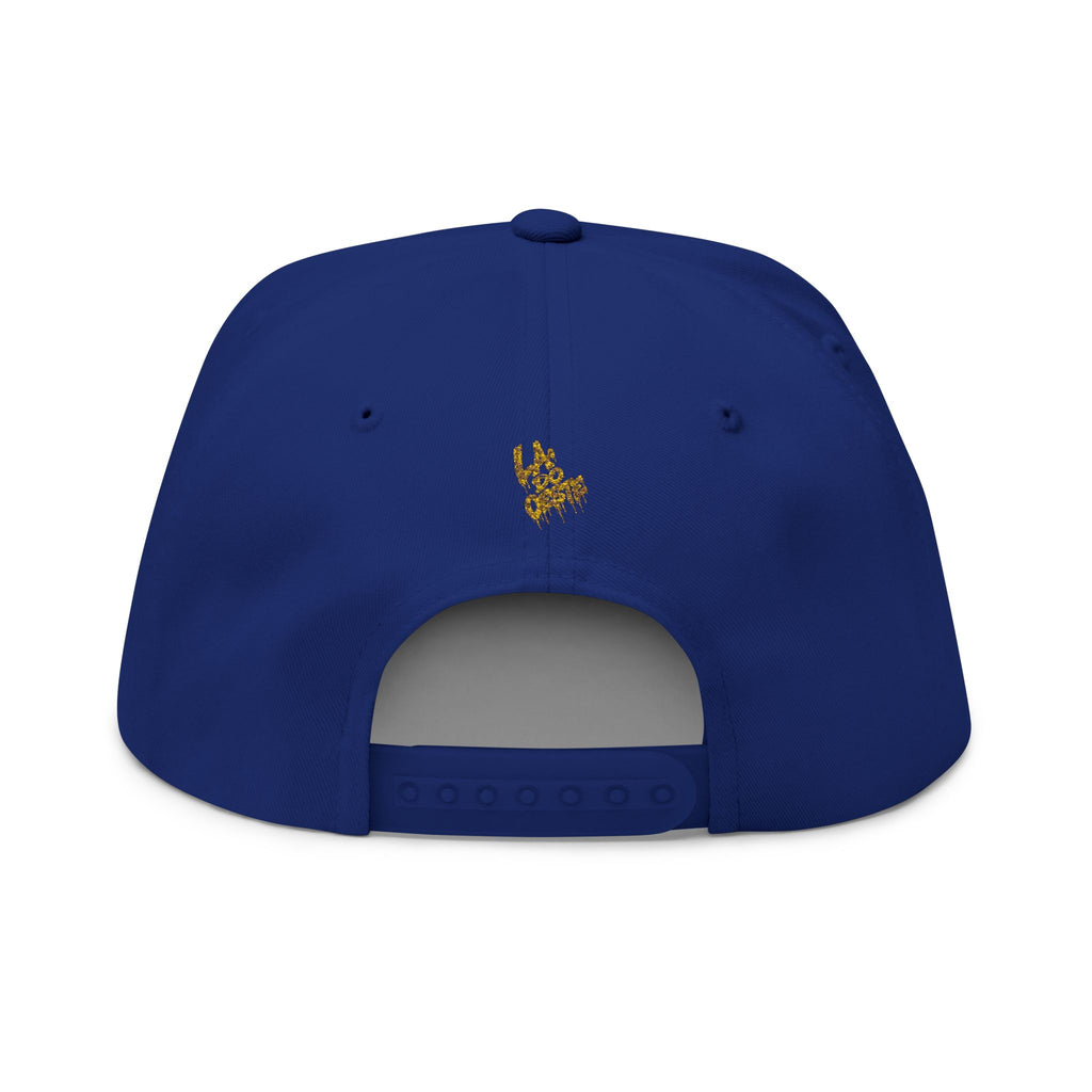 Royal Graffiti Flat Bill Cap — Embroidered CMR Crown Logo