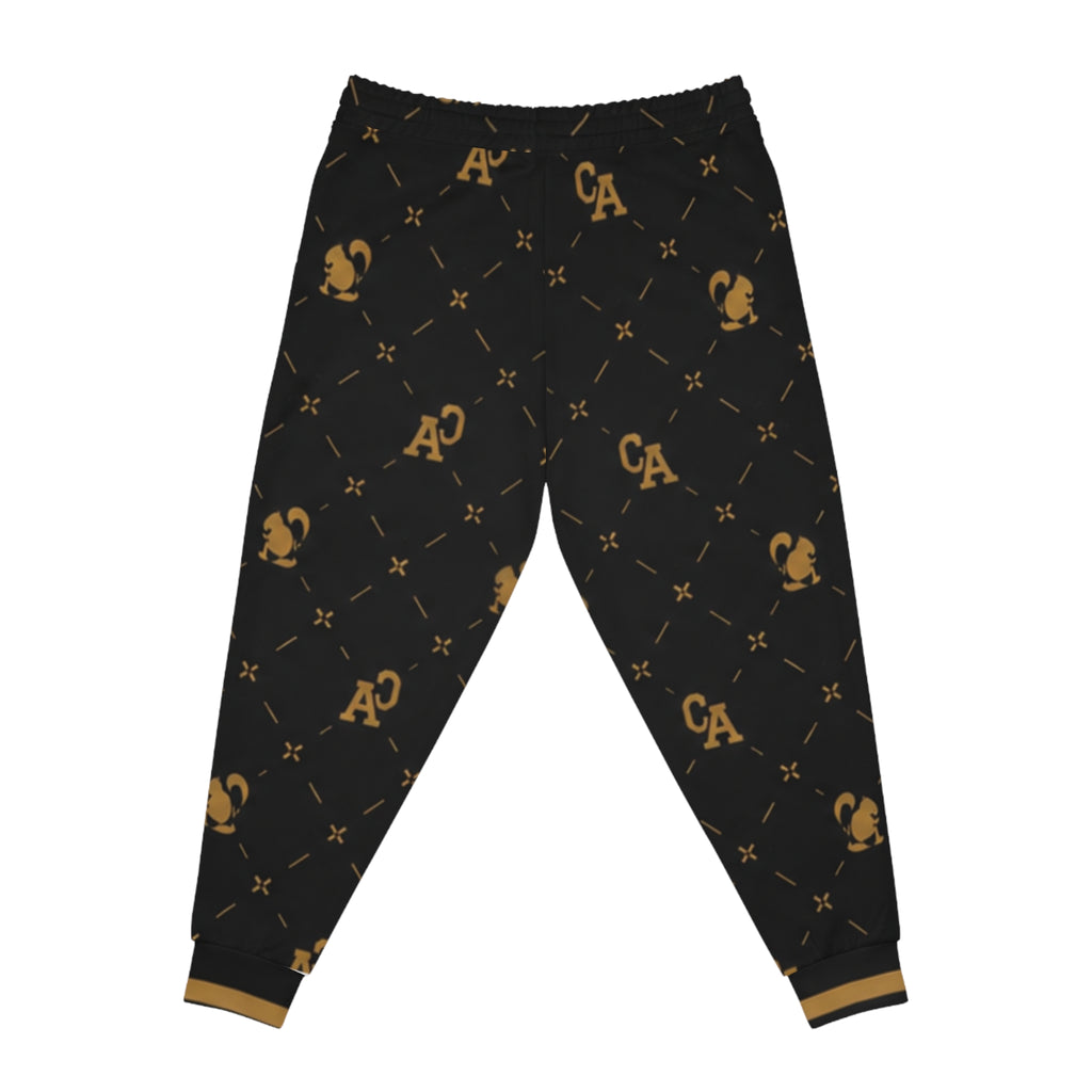 Luxury Black & Gold Monogram Joggers — CA Pattern Athletic Pants